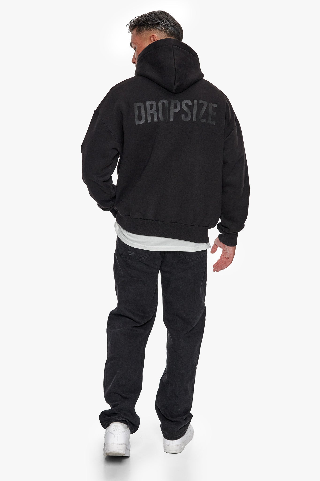 HEAVY OVERSIZE HD PRINT HOODIE BLACK
