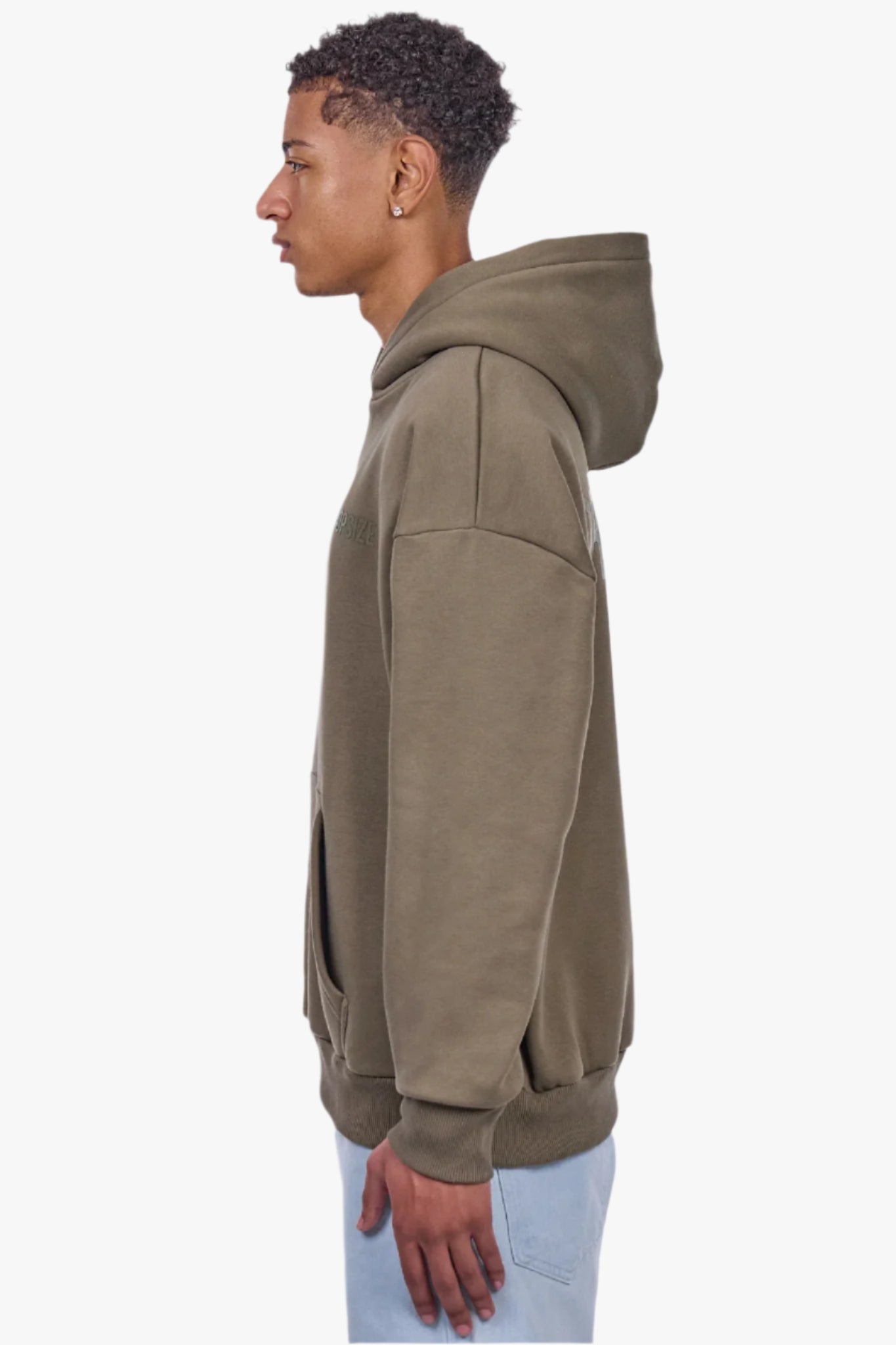 HEAVY OVERSIZE HD PRINT HOODIE OLIVE
