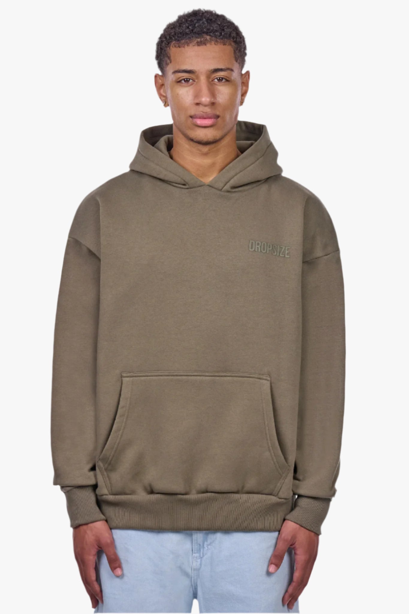 HEAVY OVERSIZE HD PRINT HOODIE OLIVE