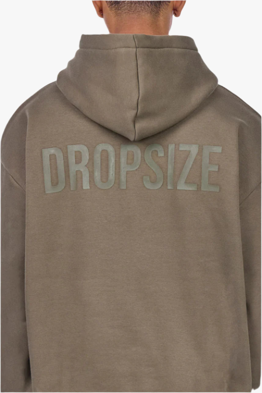 HEAVY OVERSIZE HD PRINT HOODIE OLIVE