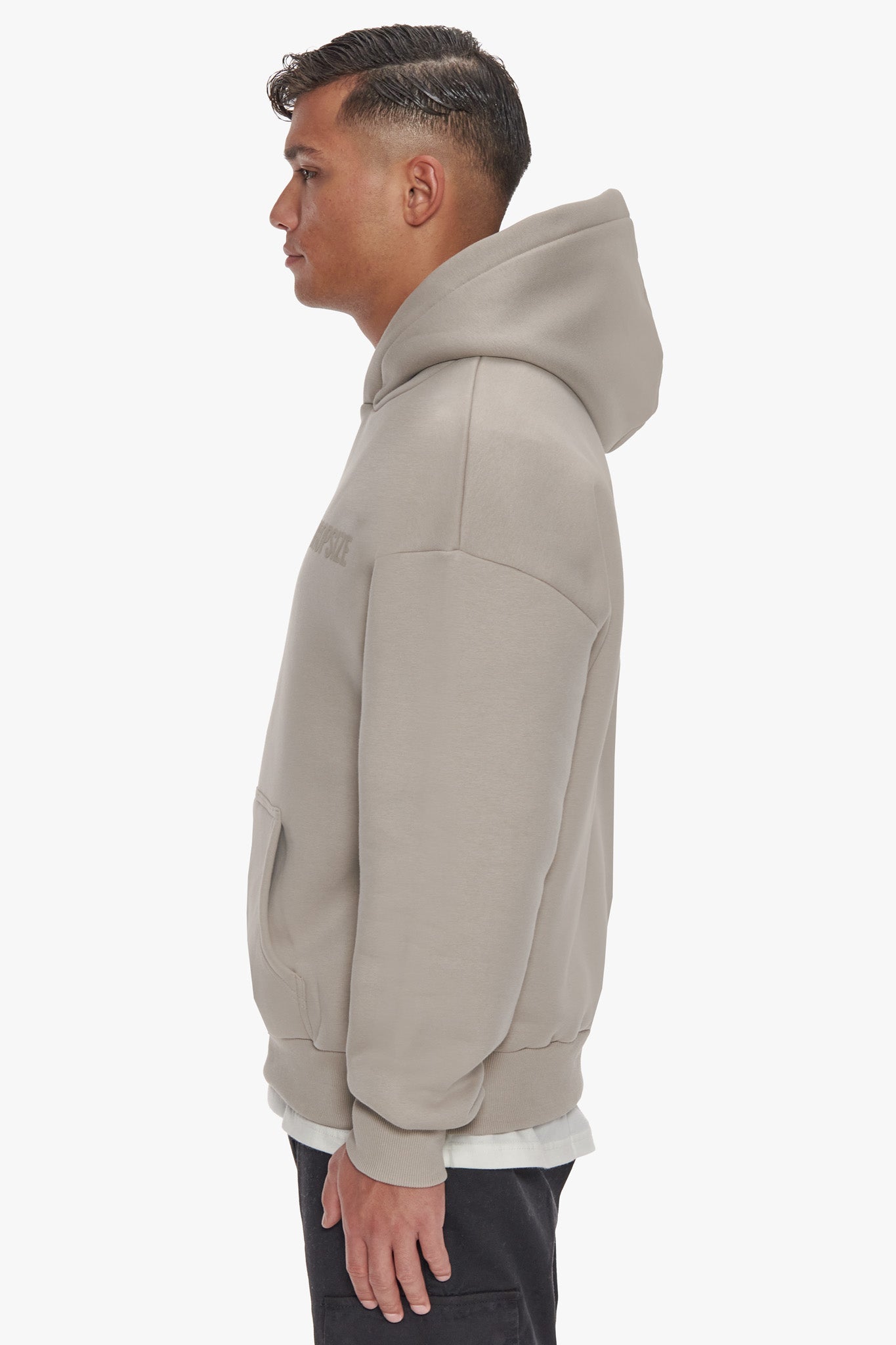 HEAVY OVERSIZE HD PRINT HOODIE SILVER GREY