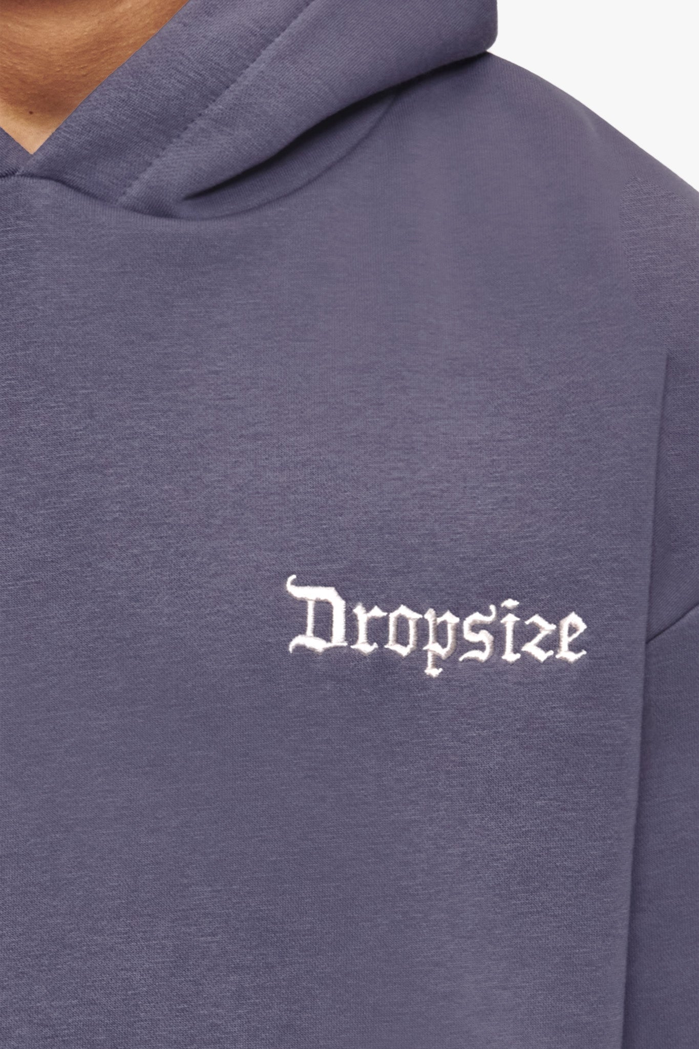 HEAVY OVERSIZE SMALL EMBO HOODIE GRANITE