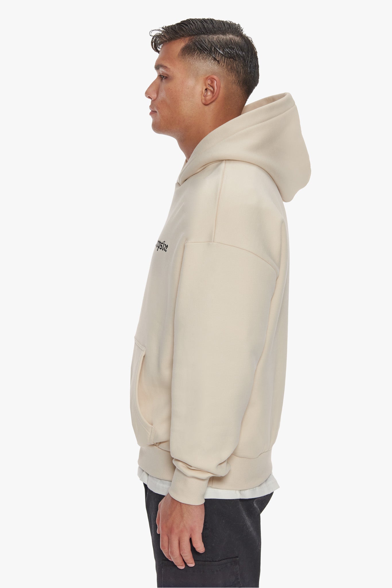 HEAVY OVERSIZE EMBO HOODIE COCONUT MILK