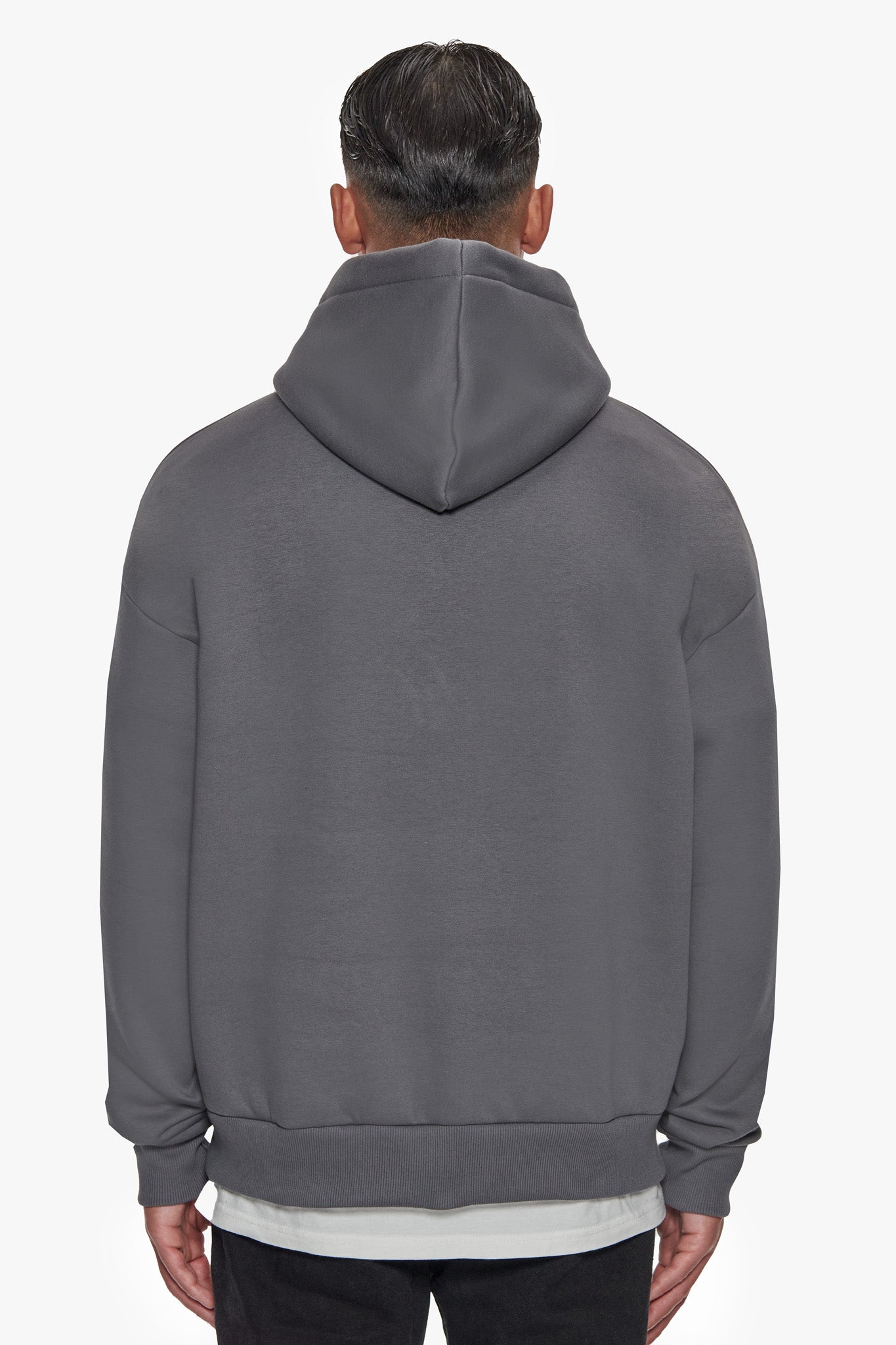 HEAVY OVERSIZE EMBO HOODIE GRAY / CREAM