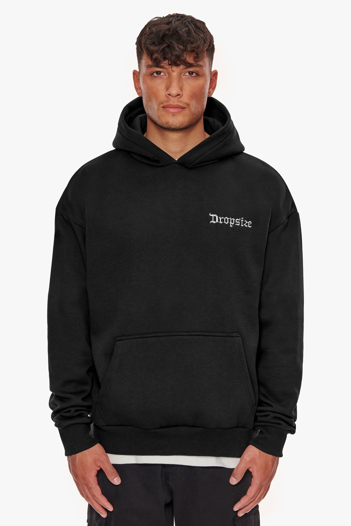 HEAVY OVERSIZED BROKEN HEART HOODIE WASHED BLACK