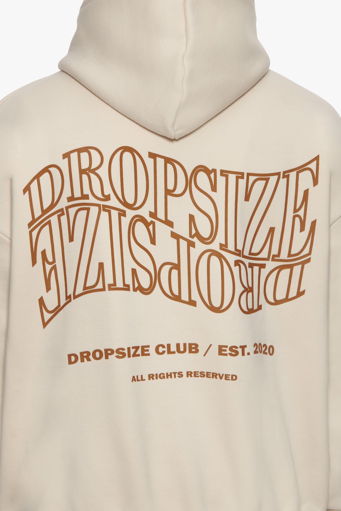 HEAVY OVERSIZE MIRRORED LOGO HOODIE COCONUT MILK
