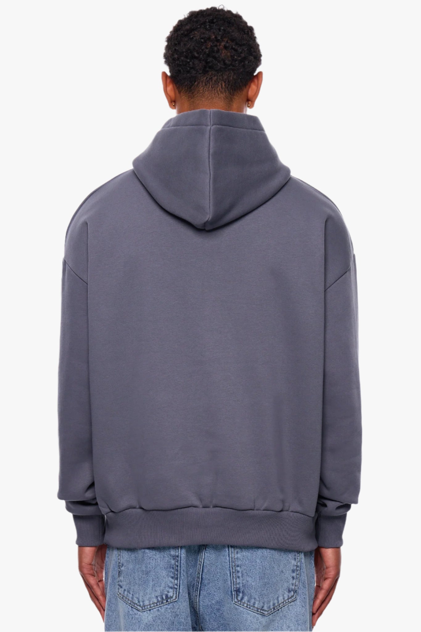 HEAVY OVERSIZE MIDDLE RUBBER PATCH HOODIE STEEL GREY