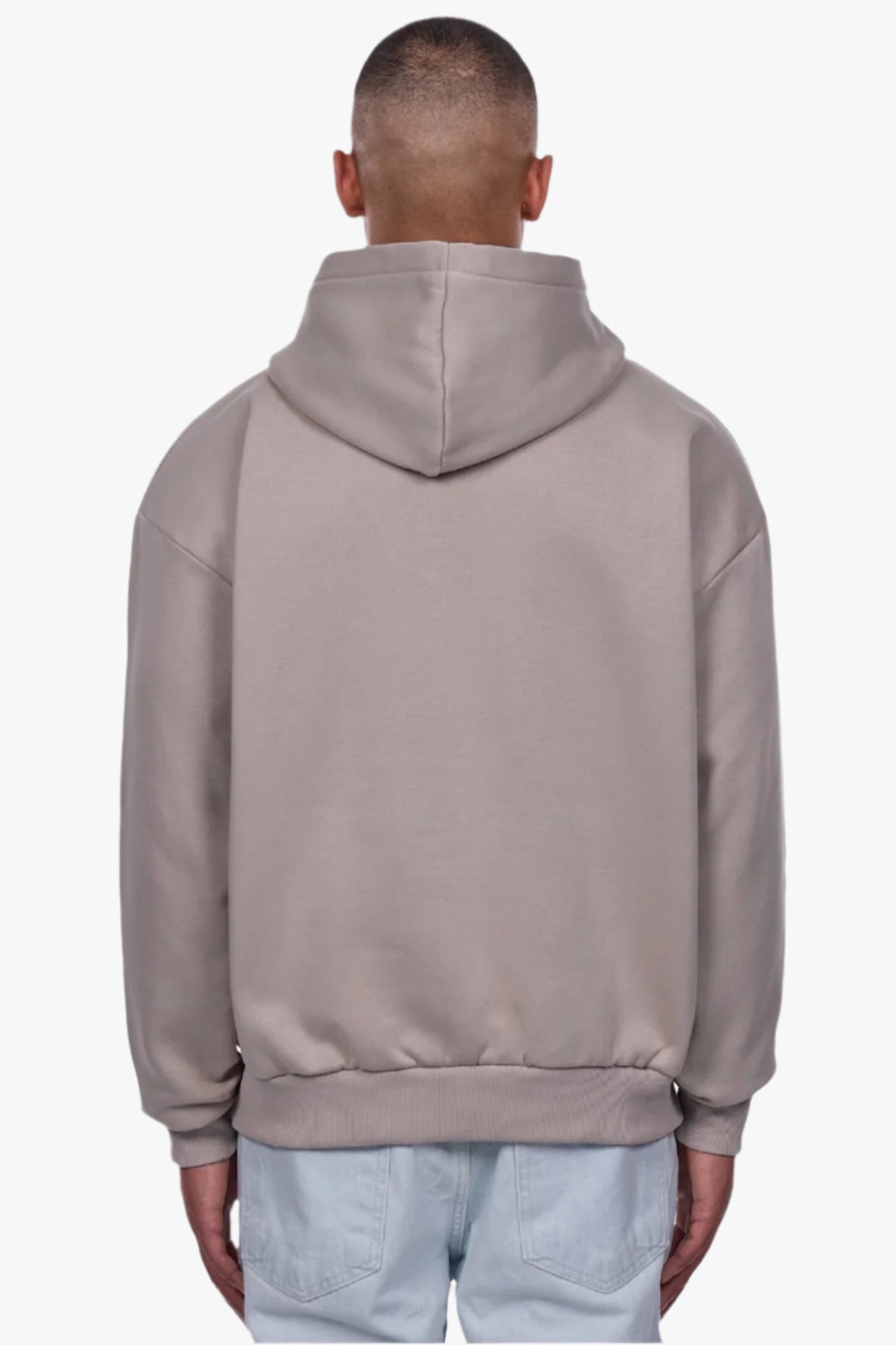 HEAVY OVERSIZE MIDDLE RUBBER PATCH HOODIE STONE