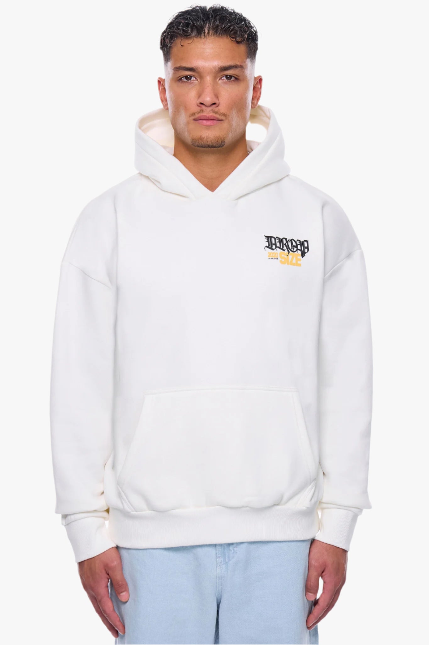HEAVY OVERSIZE FAITH AND BELIEVE HOODIE CREAM WHITE