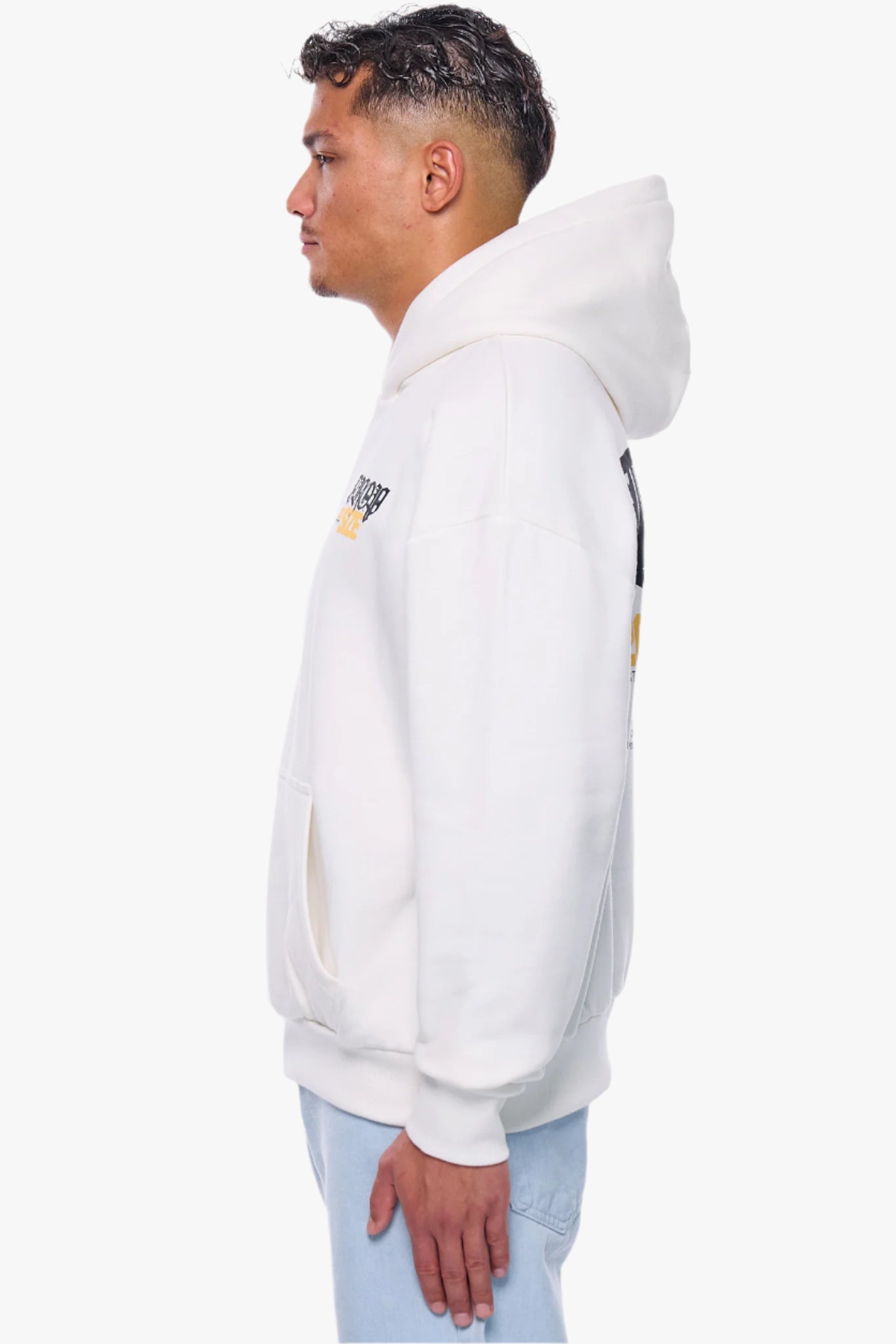 HEAVY OVERSIZE FAITH AND BELIEVE HOODIE CREAM WHITE