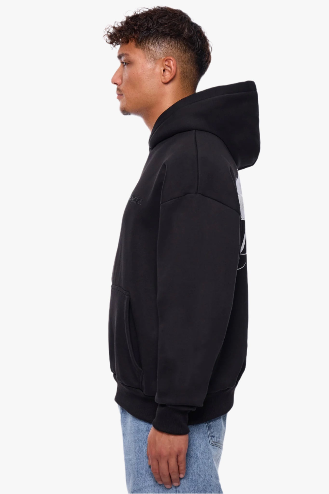 HEAVY OVERSIZE RISE AND SHINE HOODIE BLACK