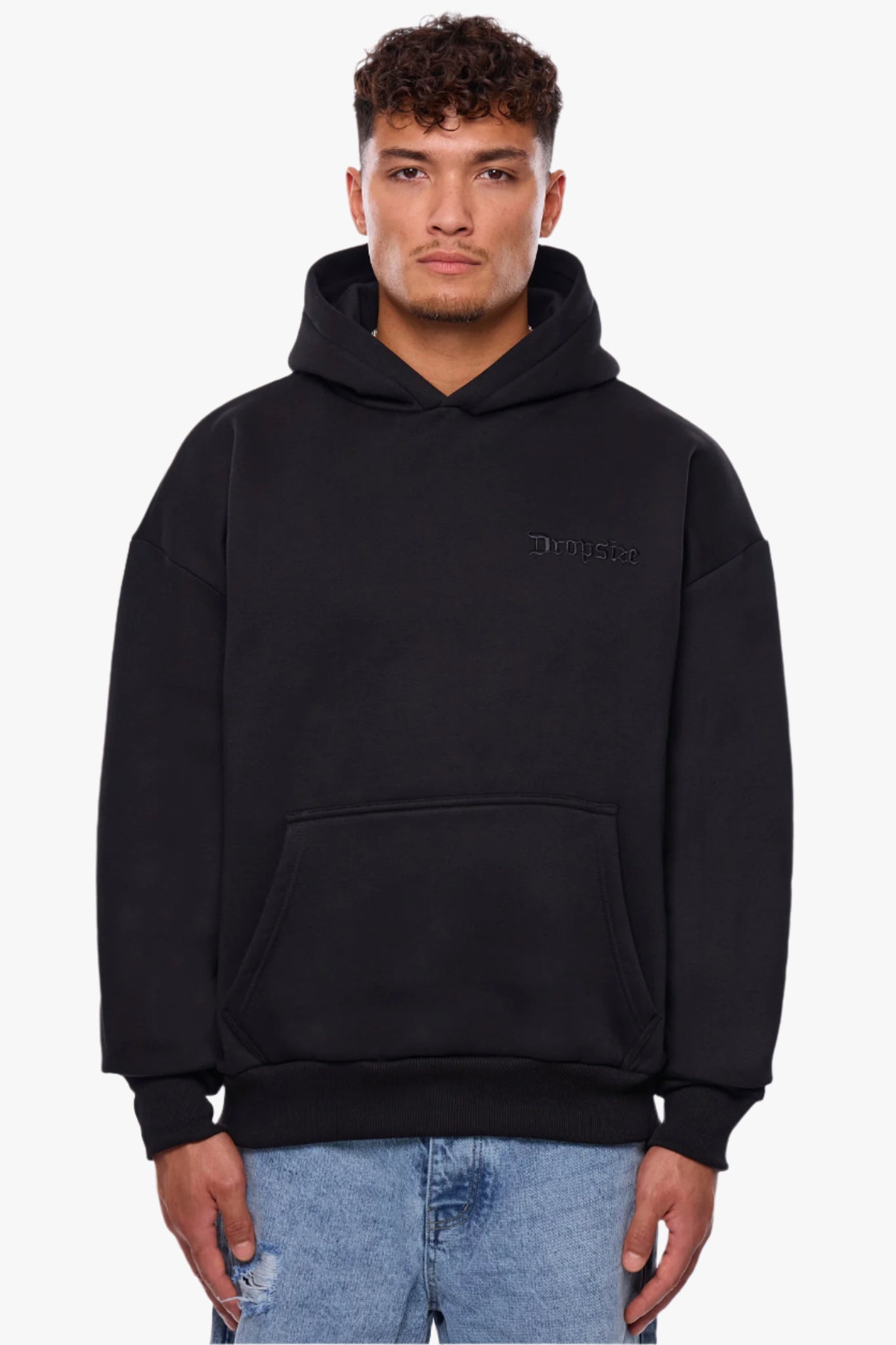HEAVY OVERSIZE RISE AND SHINE HOODIE BLACK