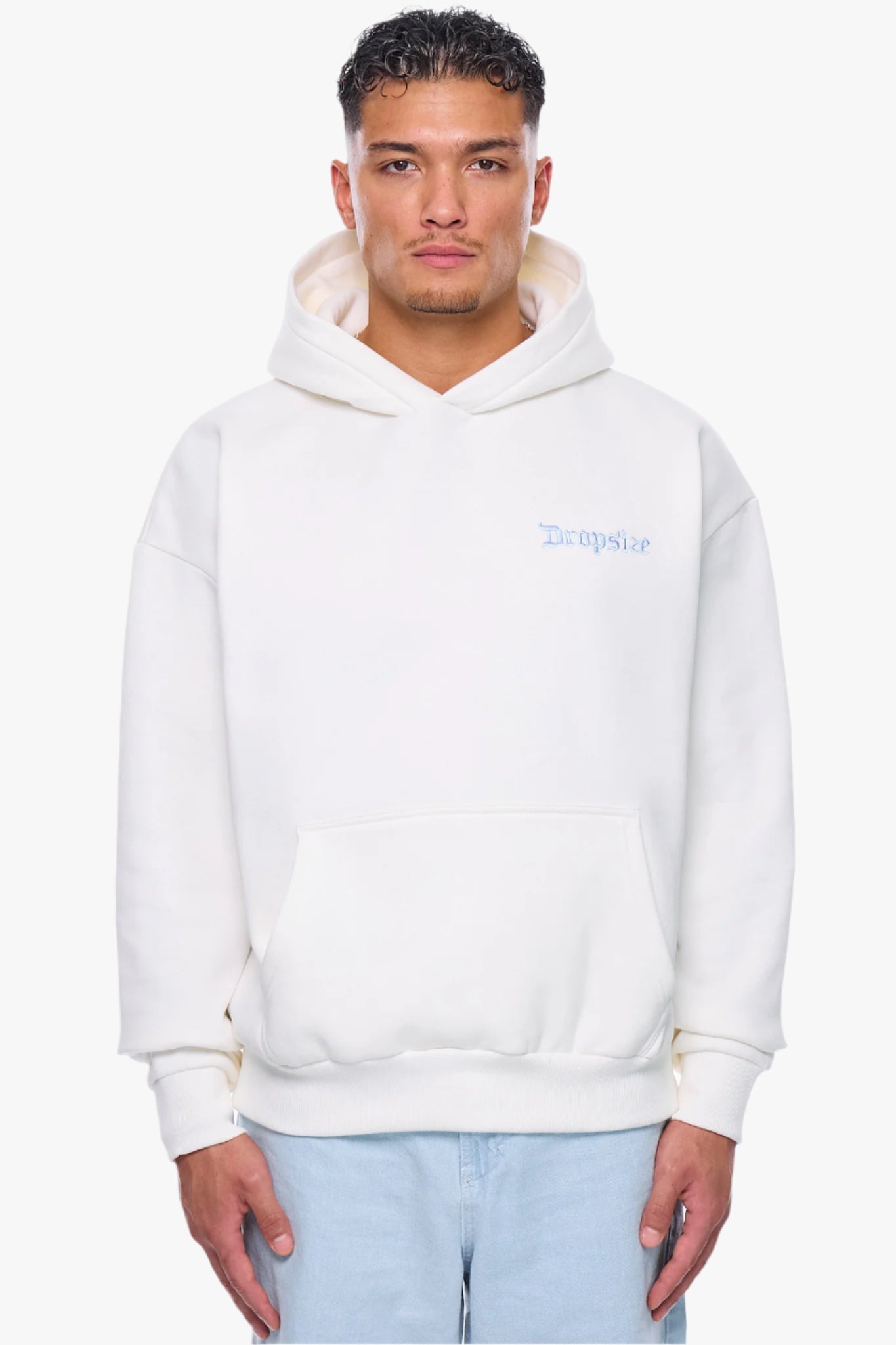 HEAVY OVERSIZE CREW LOVE HOODIE CREAM WHITE