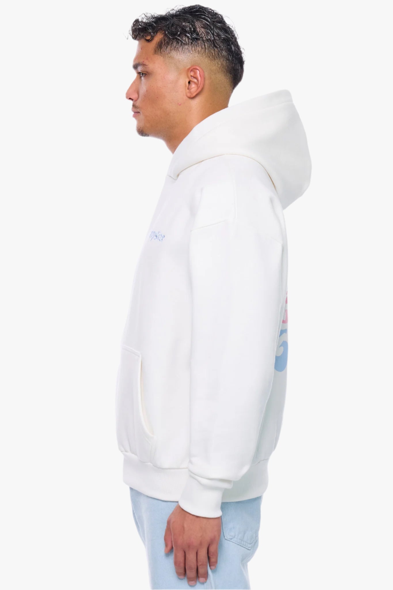 HEAVY OVERSIZE CREW LOVE HOODIE CREAM WHITE