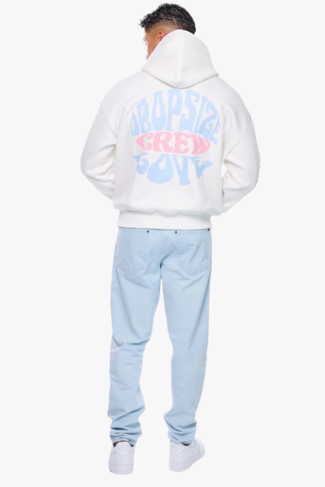HEAVY OVERSIZE CREW LOVE HOODIE CREAM WHITE