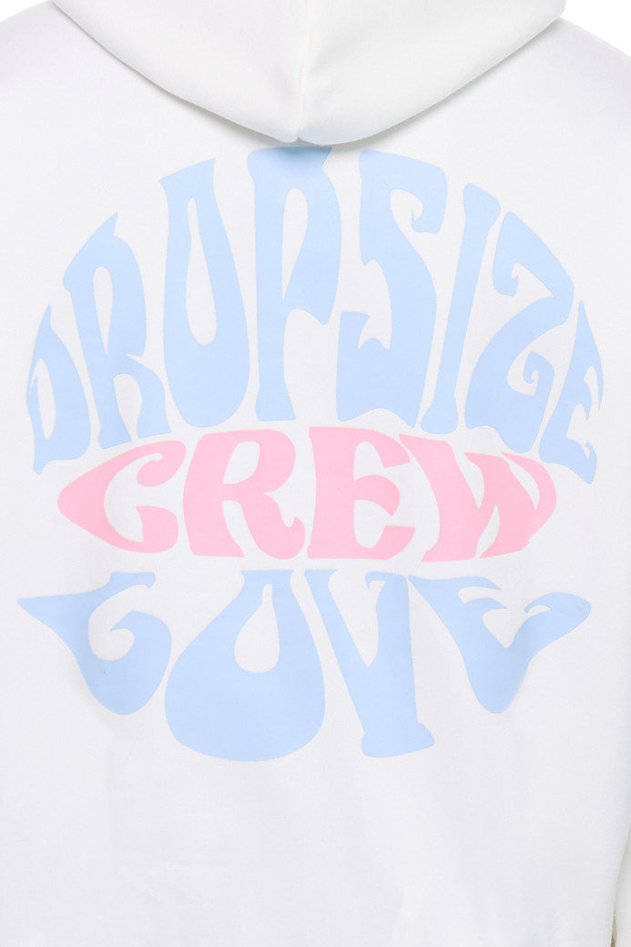 HEAVY OVERSIZE CREW LOVE HOODIE CREAM WHITE
