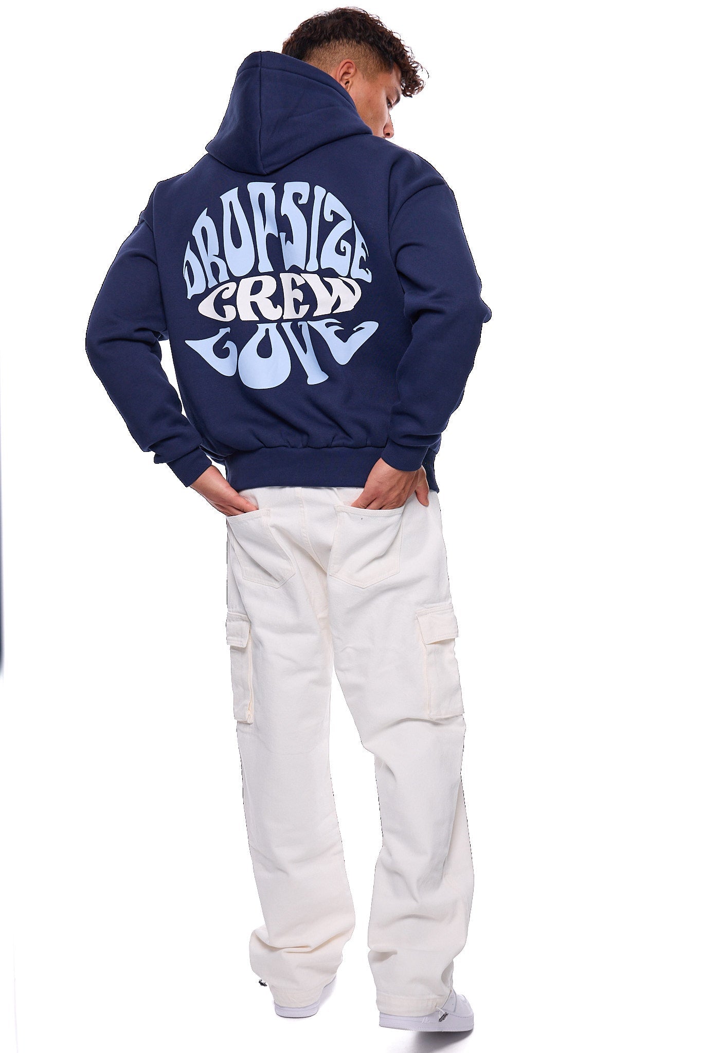 HEAVY OVERSIZE CREW LOVE HOODIE BLACK IRIS