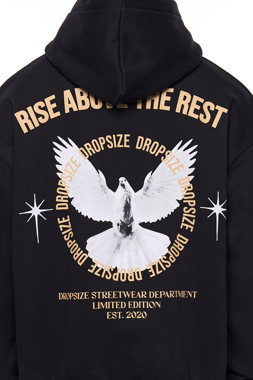 HEAVY OVERSIZE RISE ABOVE HOODIE BLACK