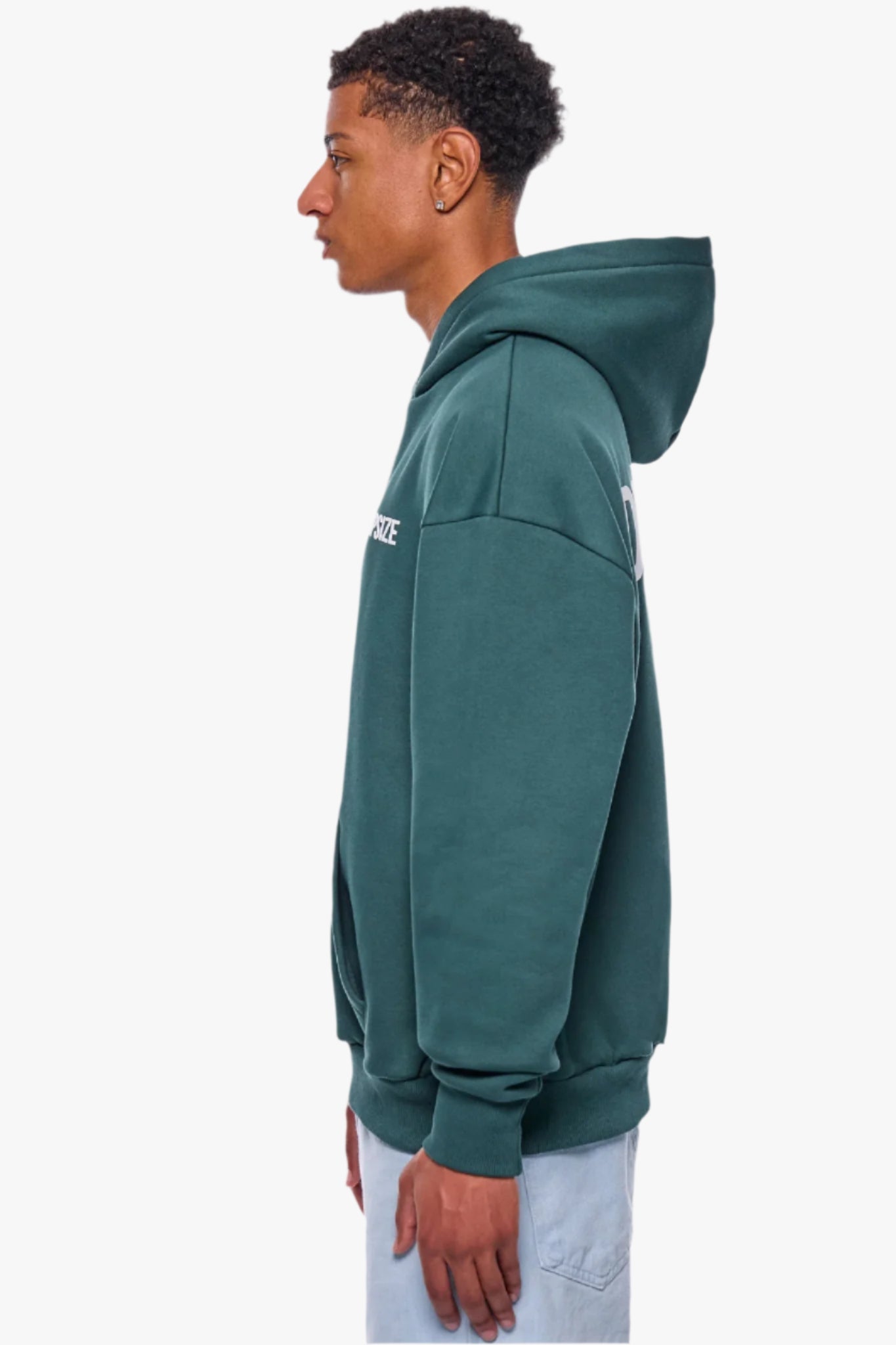 HEAVY OVERSIZE HD PRINT HOODIE TREKKING GREEN