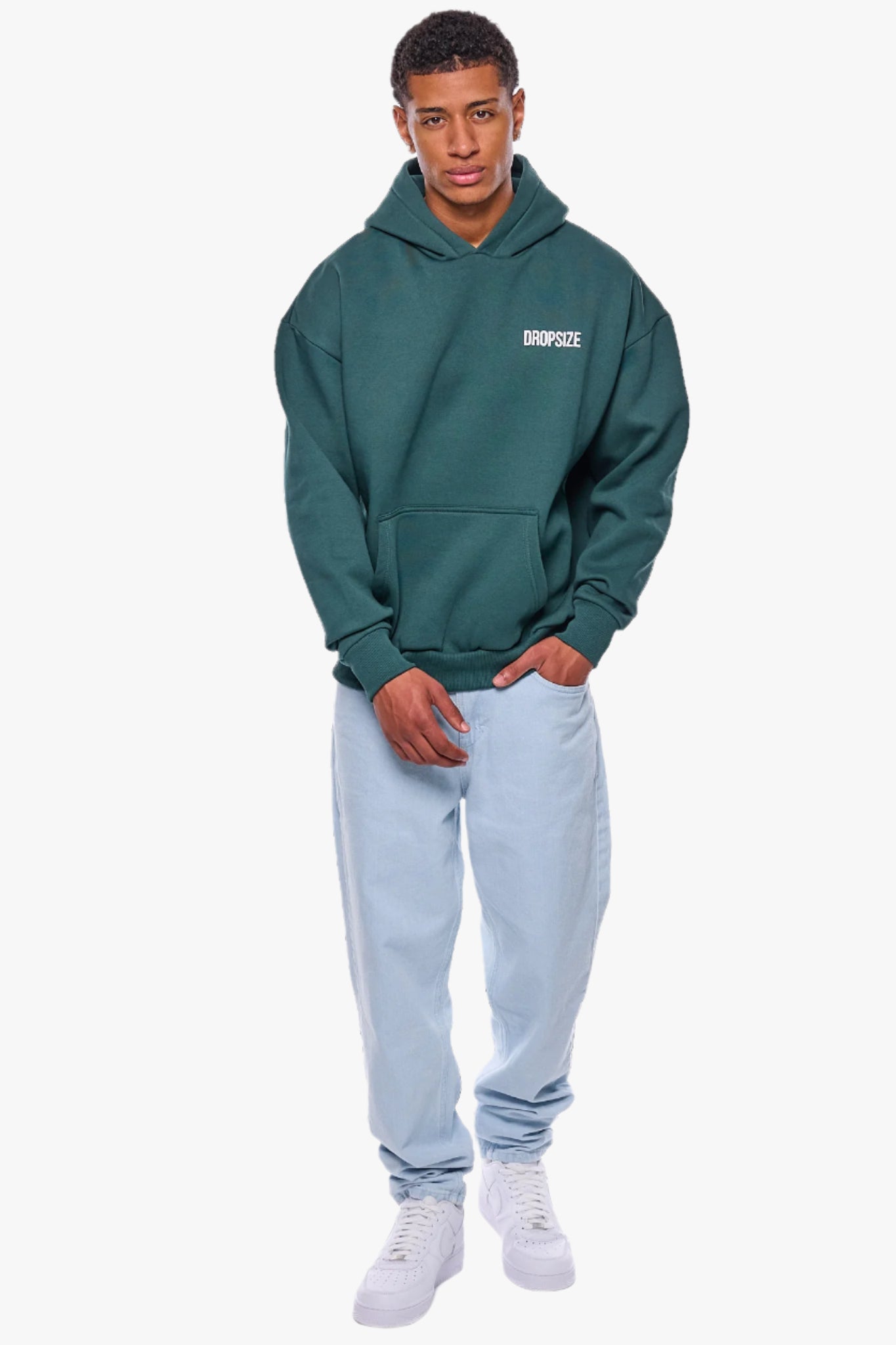 HEAVY OVERSIZE HD PRINT HOODIE TREKKING GREEN