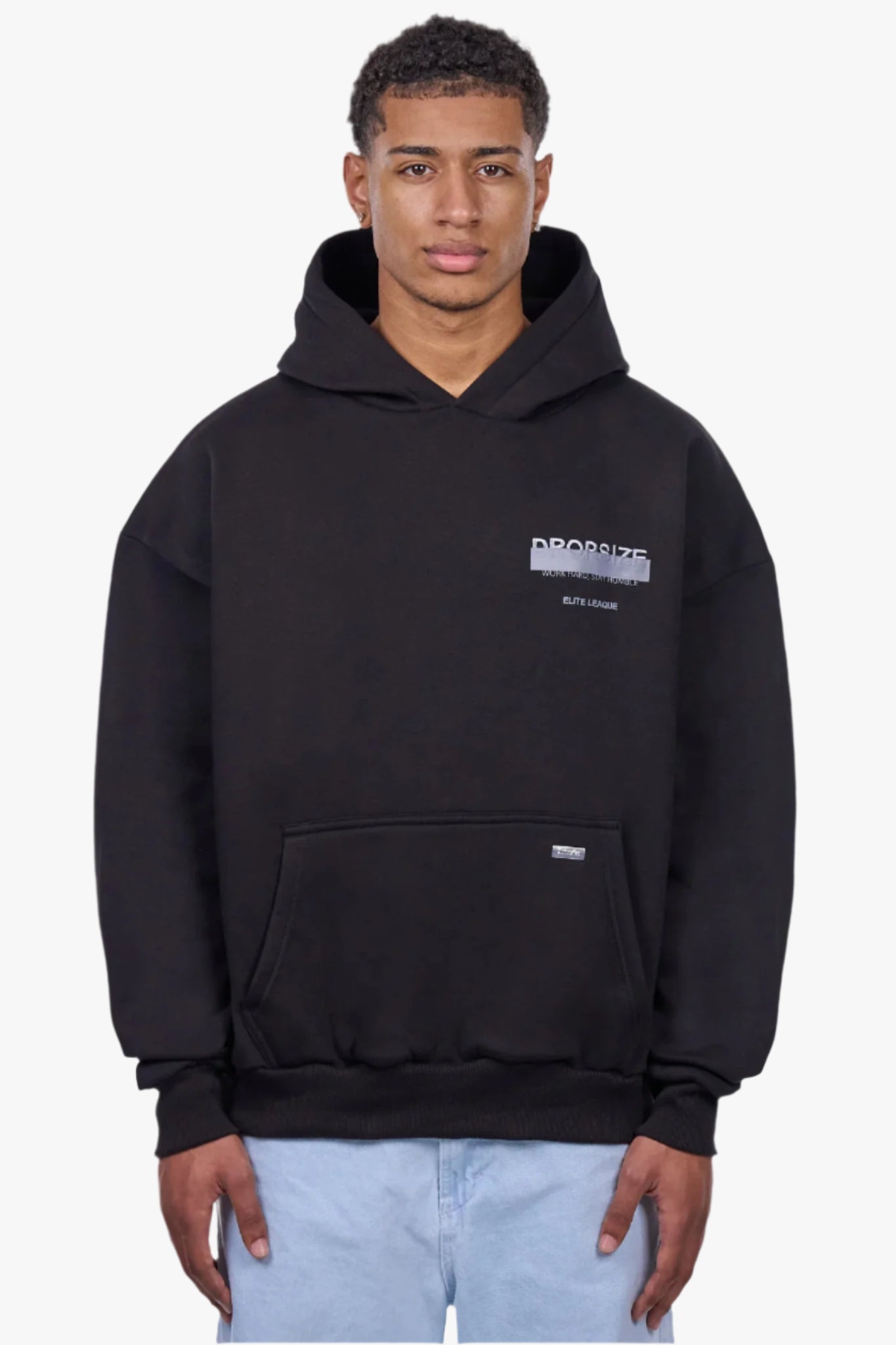 HEAVY OVERSIZE CENSORED HOODIE BLACK