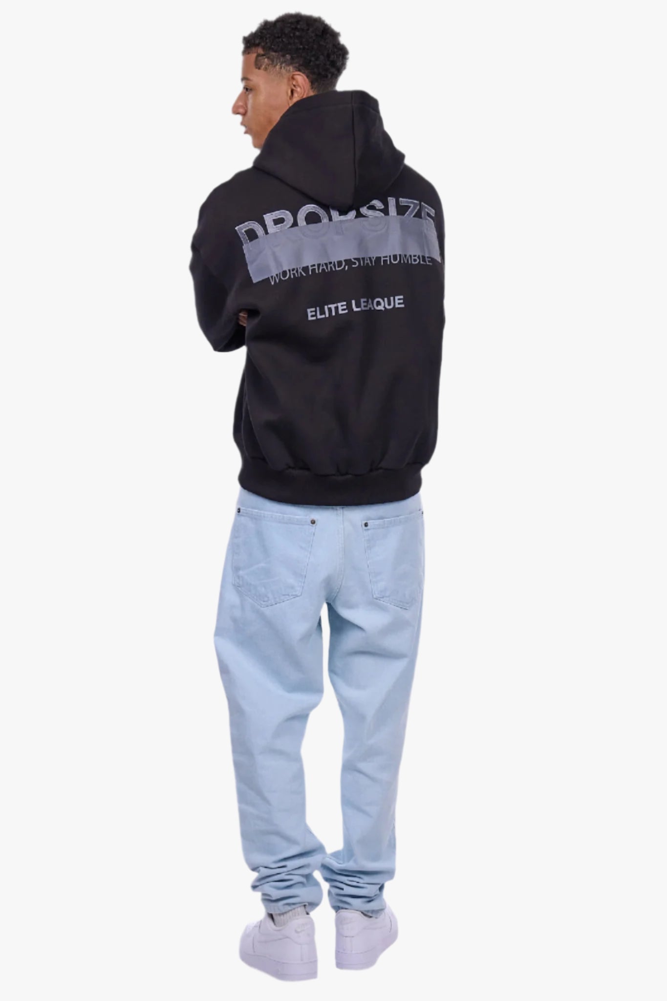 HEAVY OVERSIZE CENSORED HOODIE BLACK