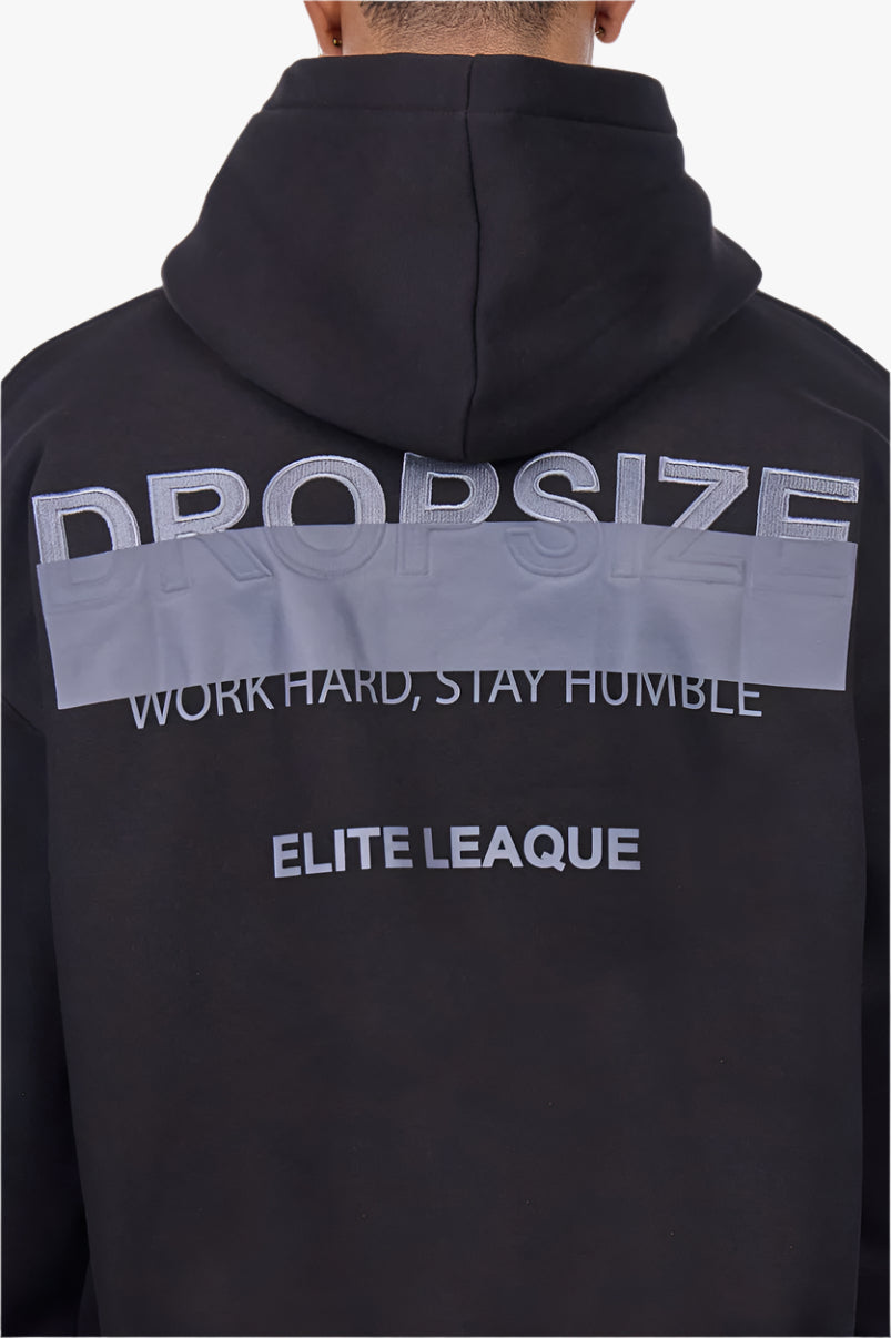 HEAVY OVERSIZE CENSORED HOODIE BLACK