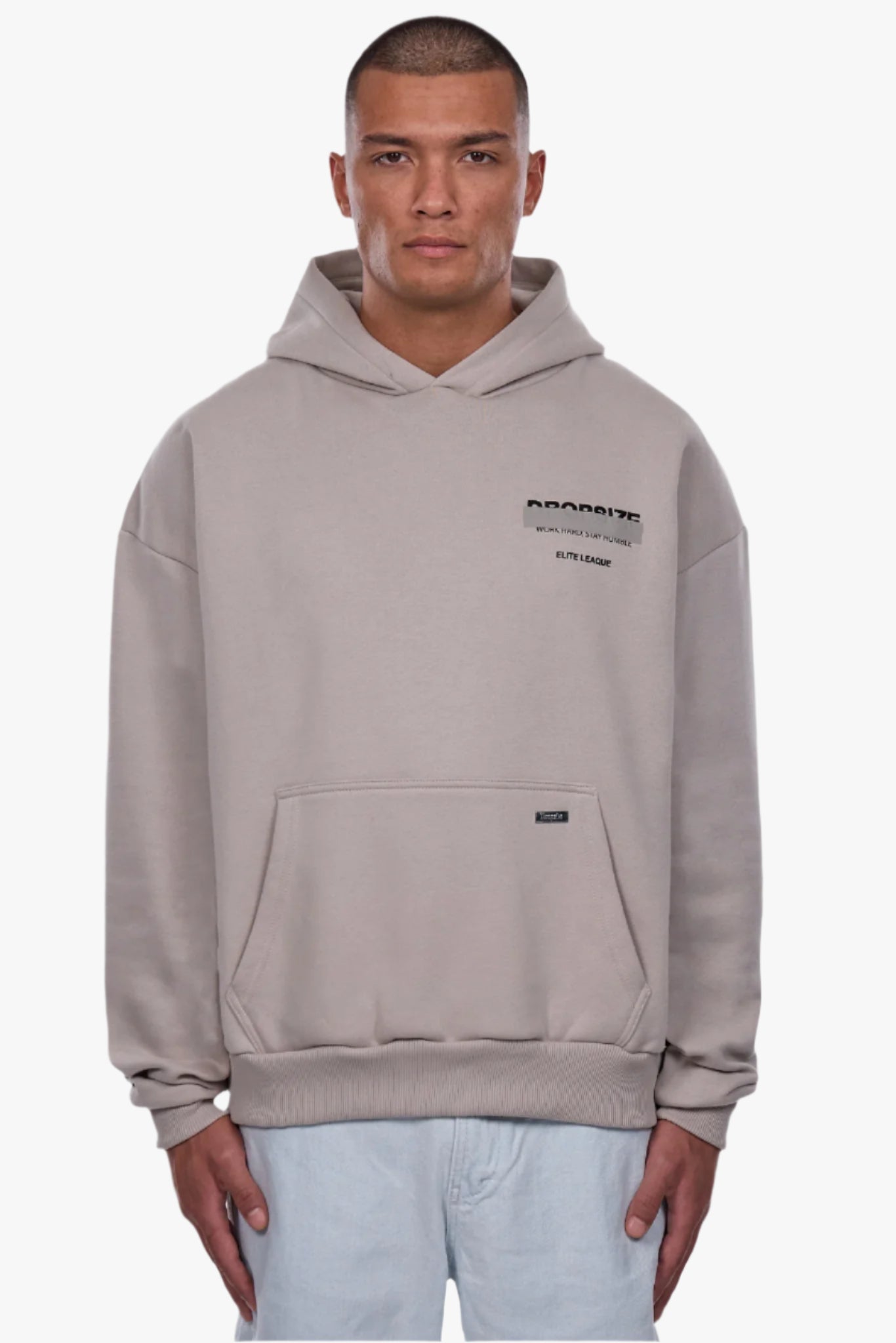 HEAVY OVERSIZE CENSORED HOODIE STONE