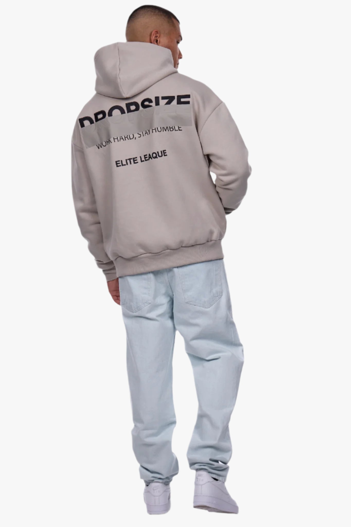 HEAVY OVERSIZE CENSORED HOODIE STONE