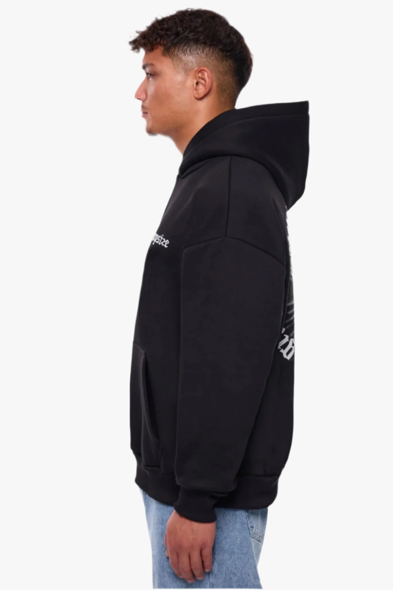HEAVY OVERSIZE SIDE OF HELL HOODIE BLACK