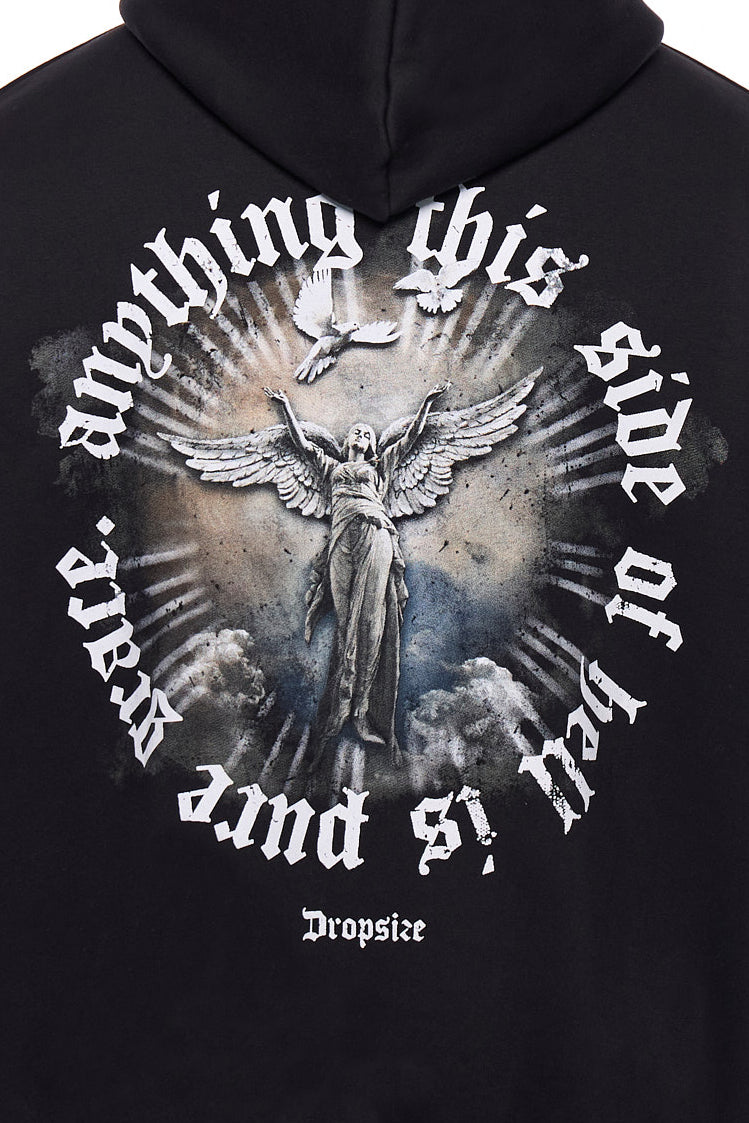 HEAVY OVERSIZE SIDE OF HELL HOODIE BLACK