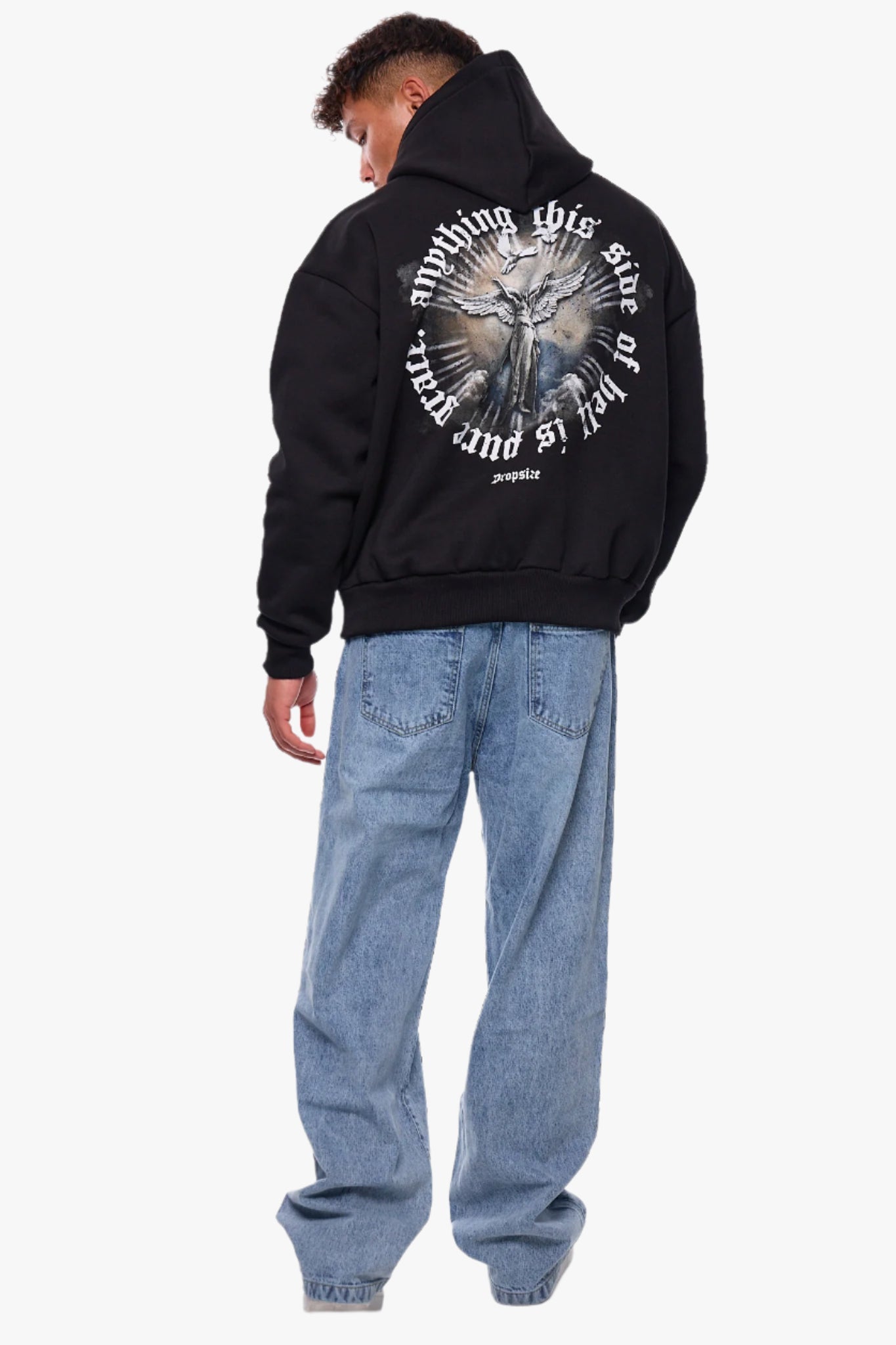 HEAVY OVERSIZE SIDE OF HELL HOODIE BLACK