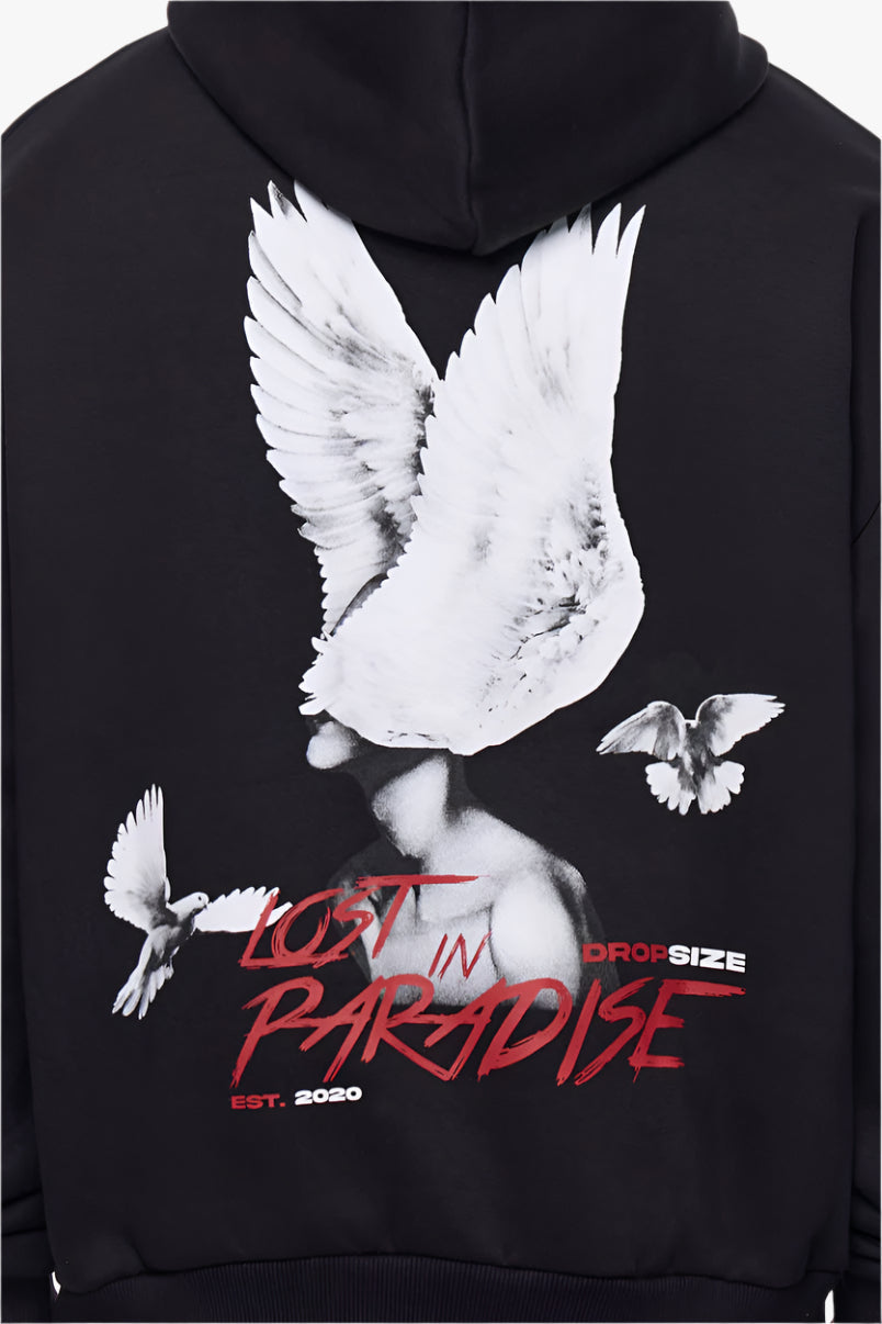 HEAVY OVERSIZE LOST PARADISE HOODIE BLACK