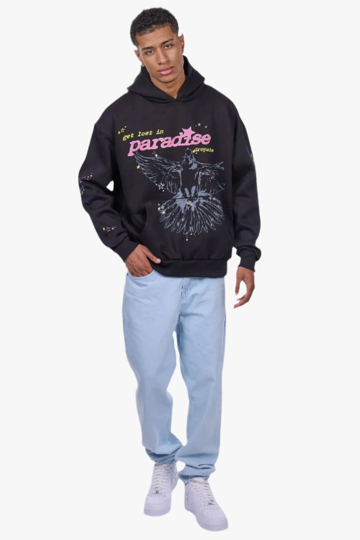 HEAVY OVERSIZE LOUD PARADISE HOODIE BLACK