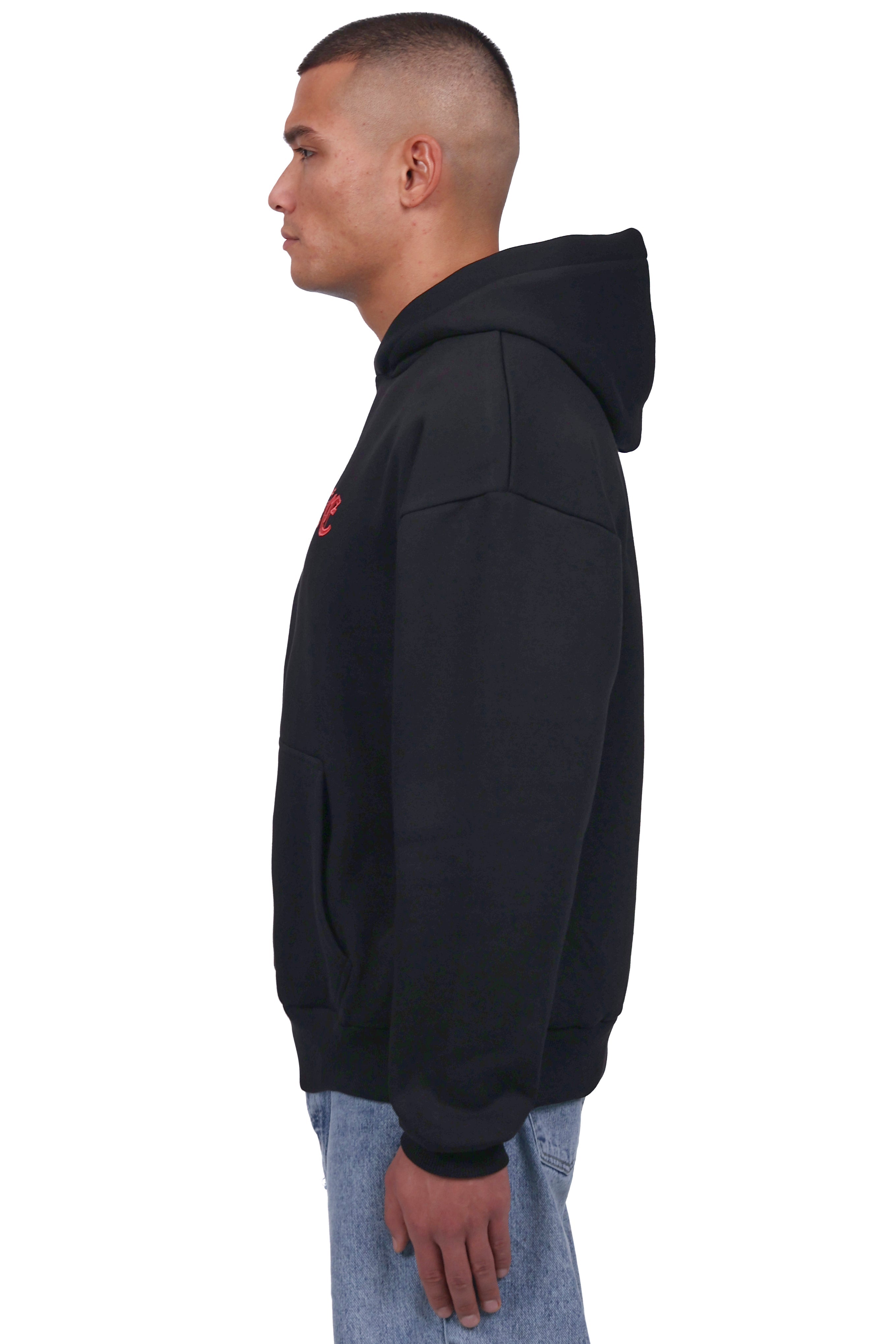HEAVY OVERSIZE OLD LOGO HOODIE BLACK