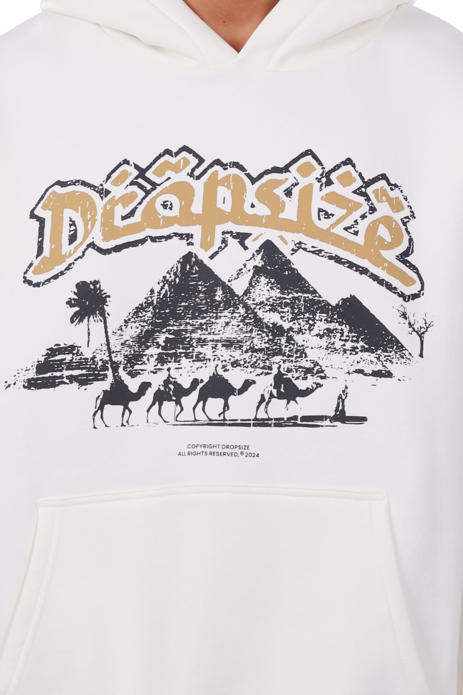 HEAVY OVERSIZE MOUNTAIN HOODIE CREAM WHITE