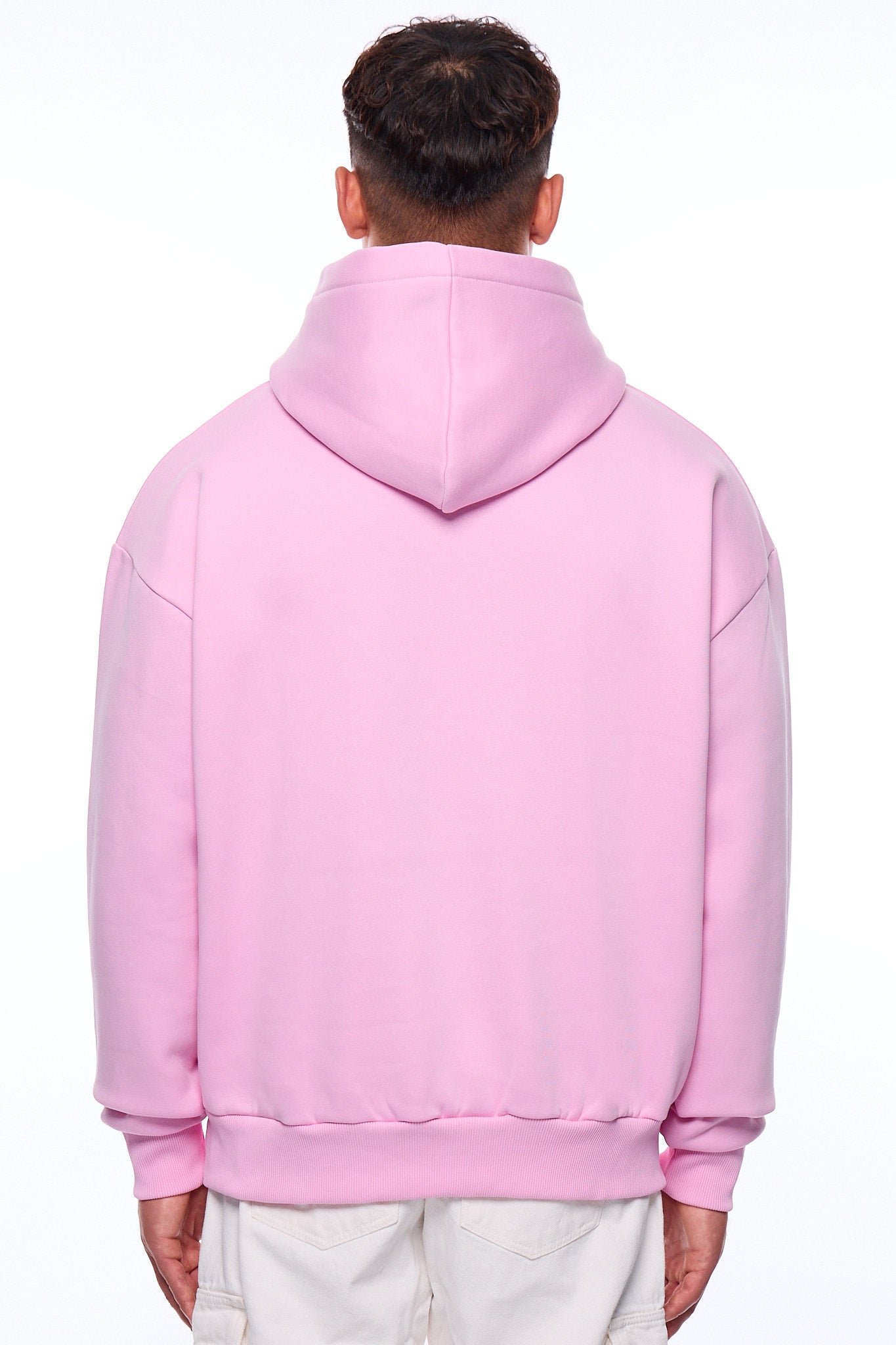 HEAVY OVERSIZE EMBO HOODIE PINK