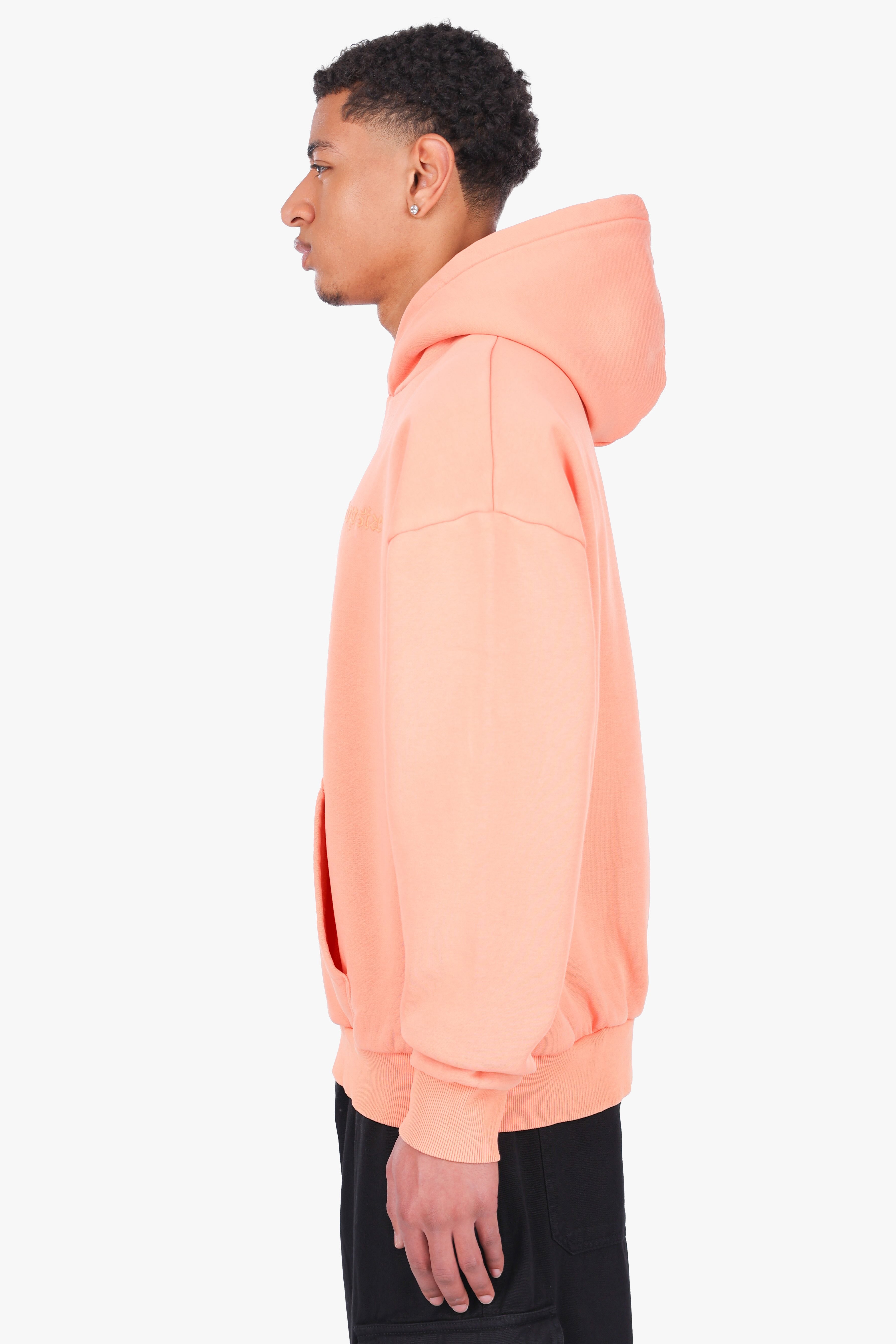 HEAVY OVERSIZE EMBO HOODIE ORANGE