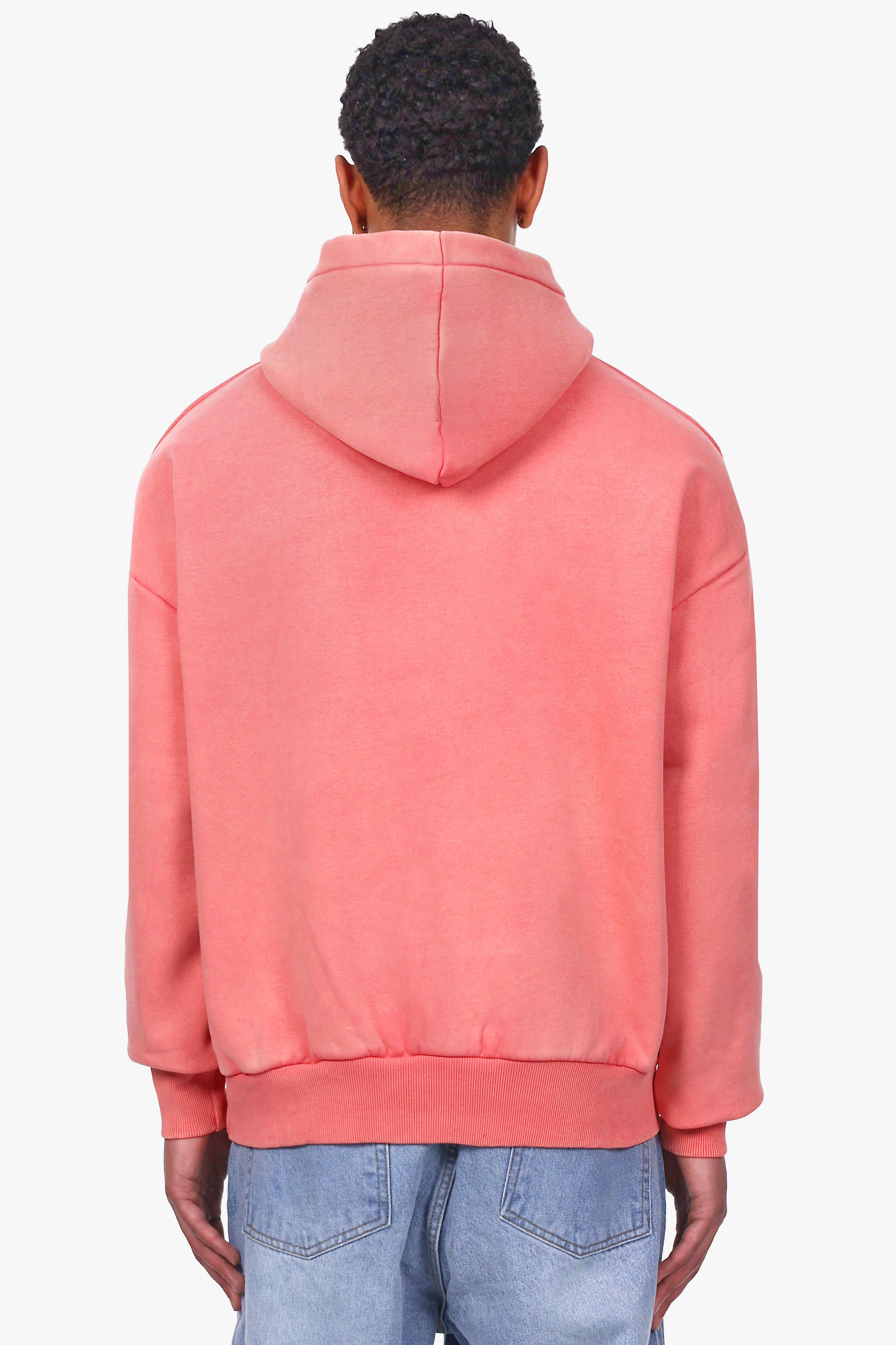 HEAVY OVERSIZE EMBO HOODIE WASHED PINK