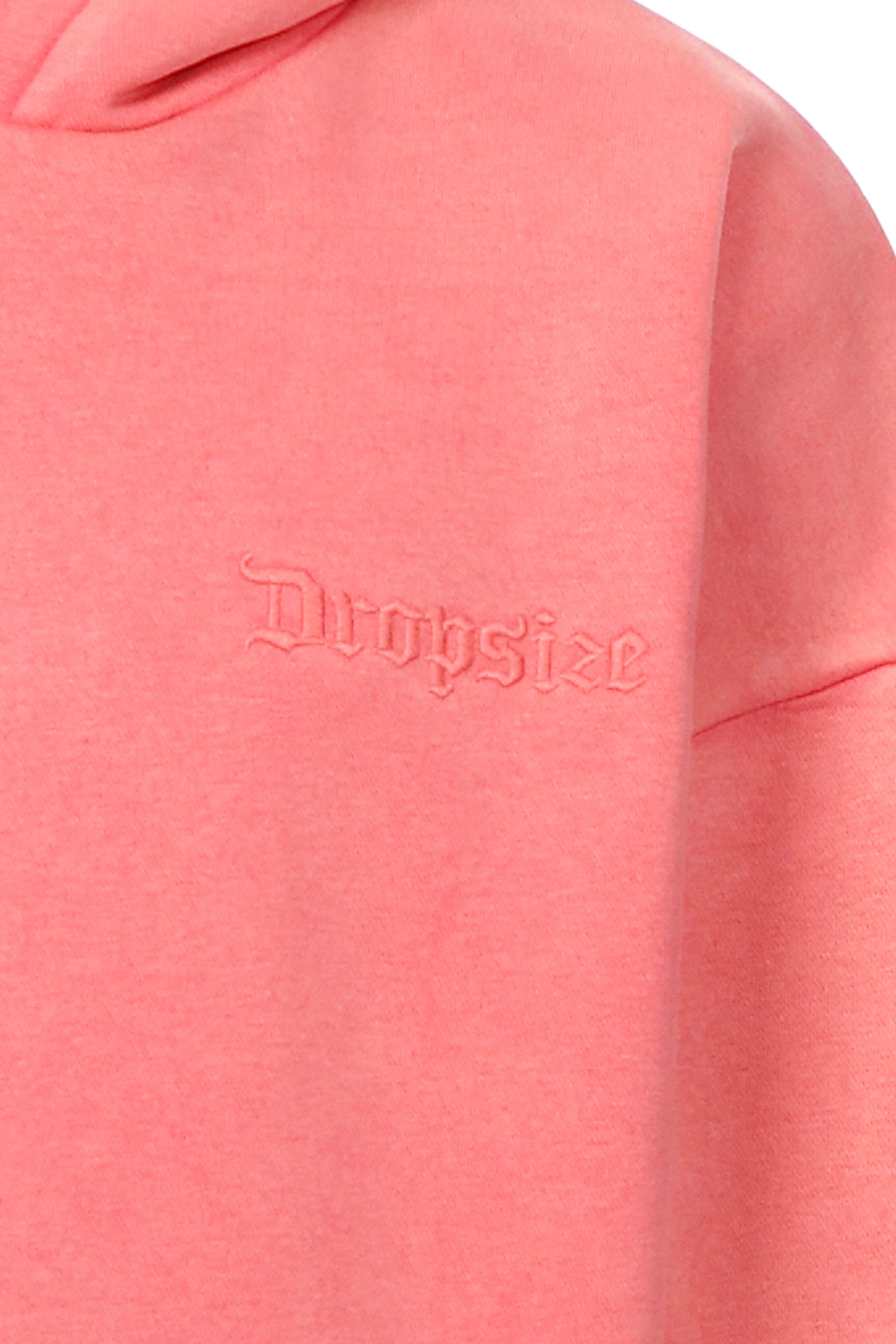 HEAVY OVERSIZE EMBO HOODIE WASHED PINK