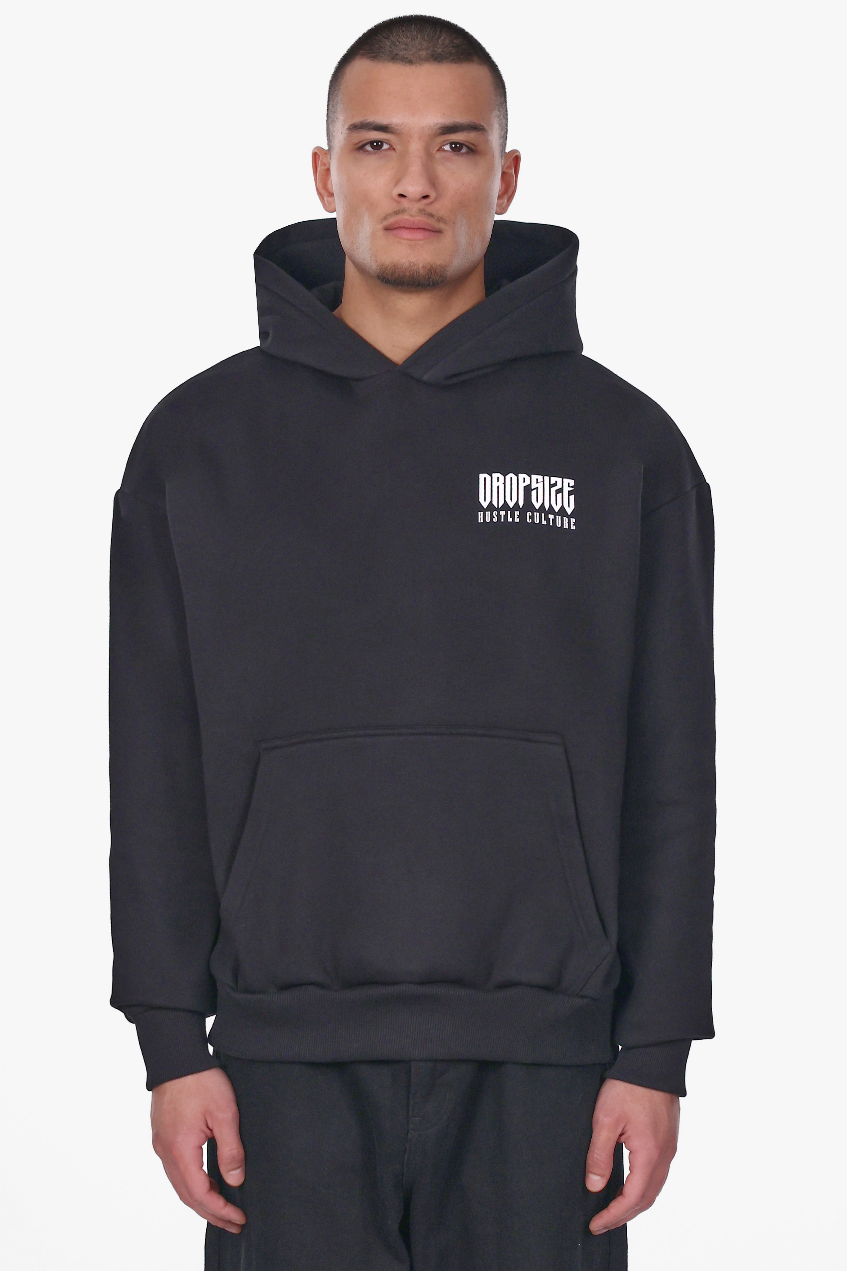 HEAVY OVERSIZE CULTURE HOODIE TOUR BLACK