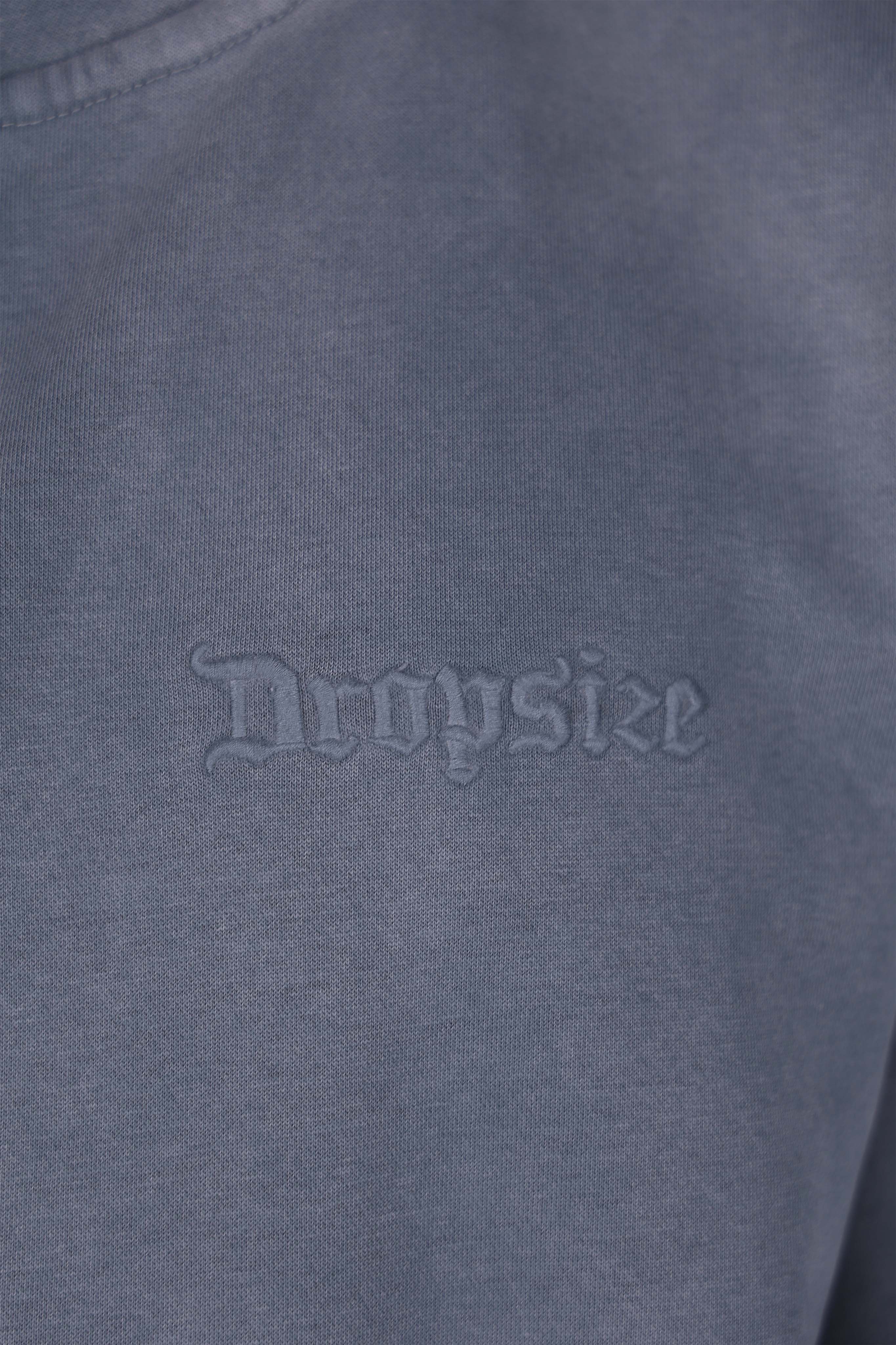 RELAXED FIT HALF ZIP HOODIE WASHED GREY