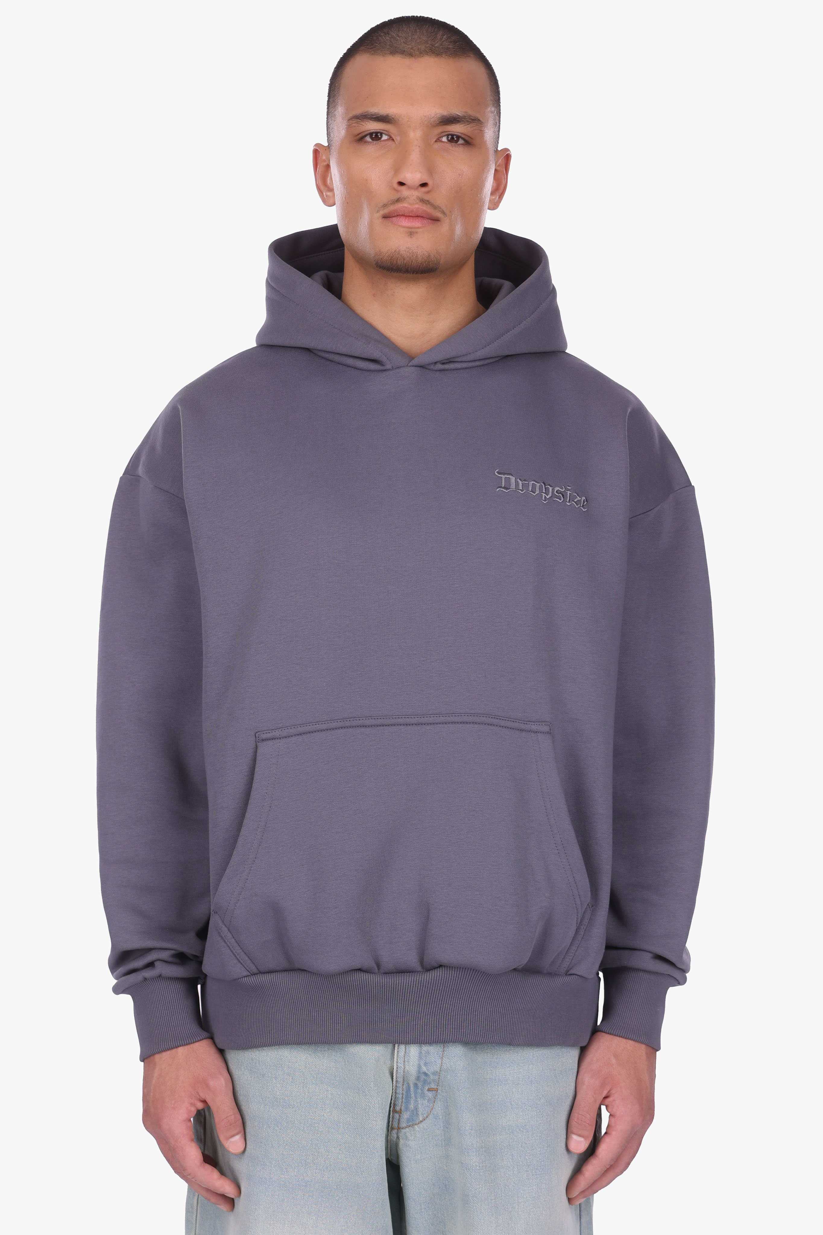 HEAVY OVERSIZE EAGLE HOODIE STEEL GREY