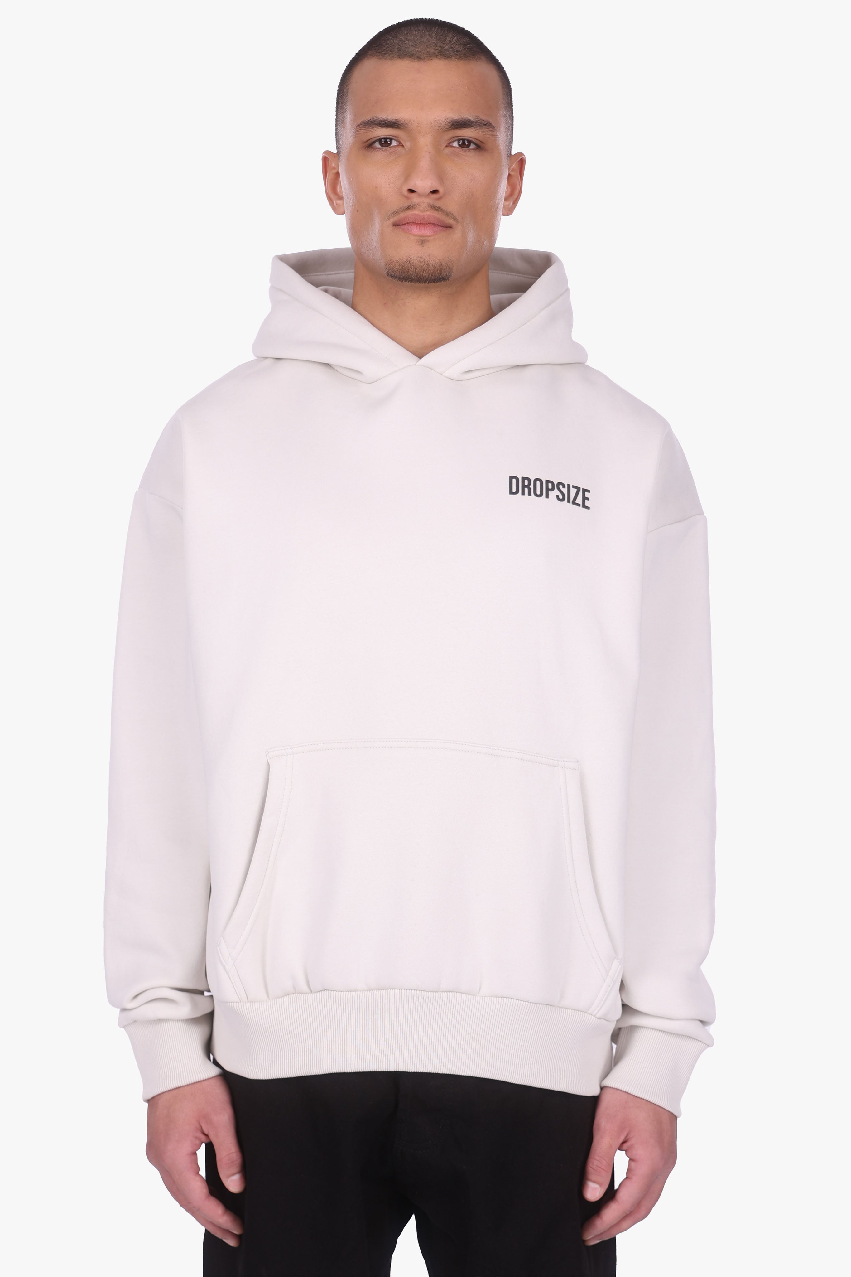 HEAVY OVERSIZE HUSTLE CLUB HOODIE LIGHT GREY