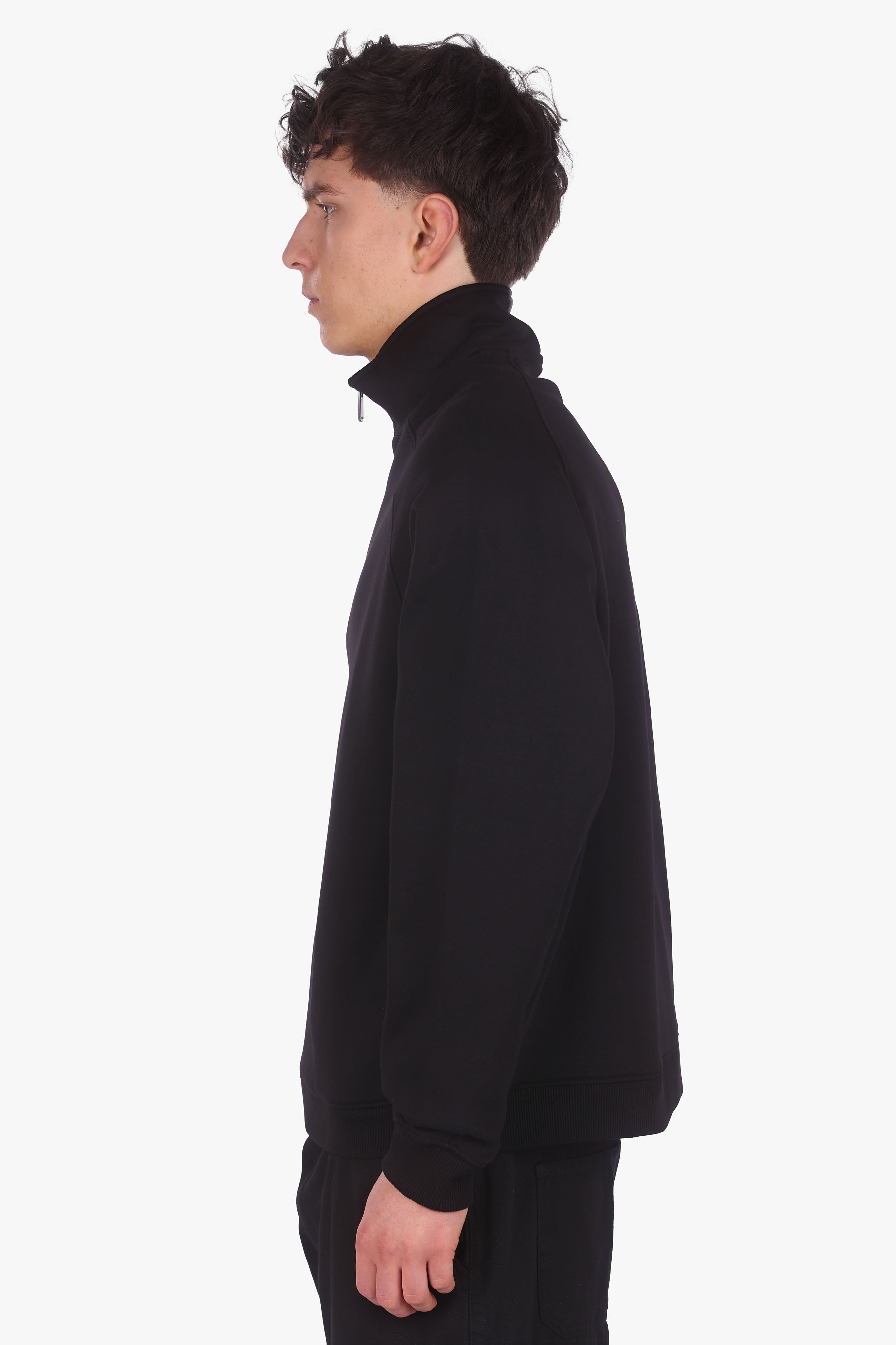 HEAVY OVERSIZED HALF ZIPPER BLACK