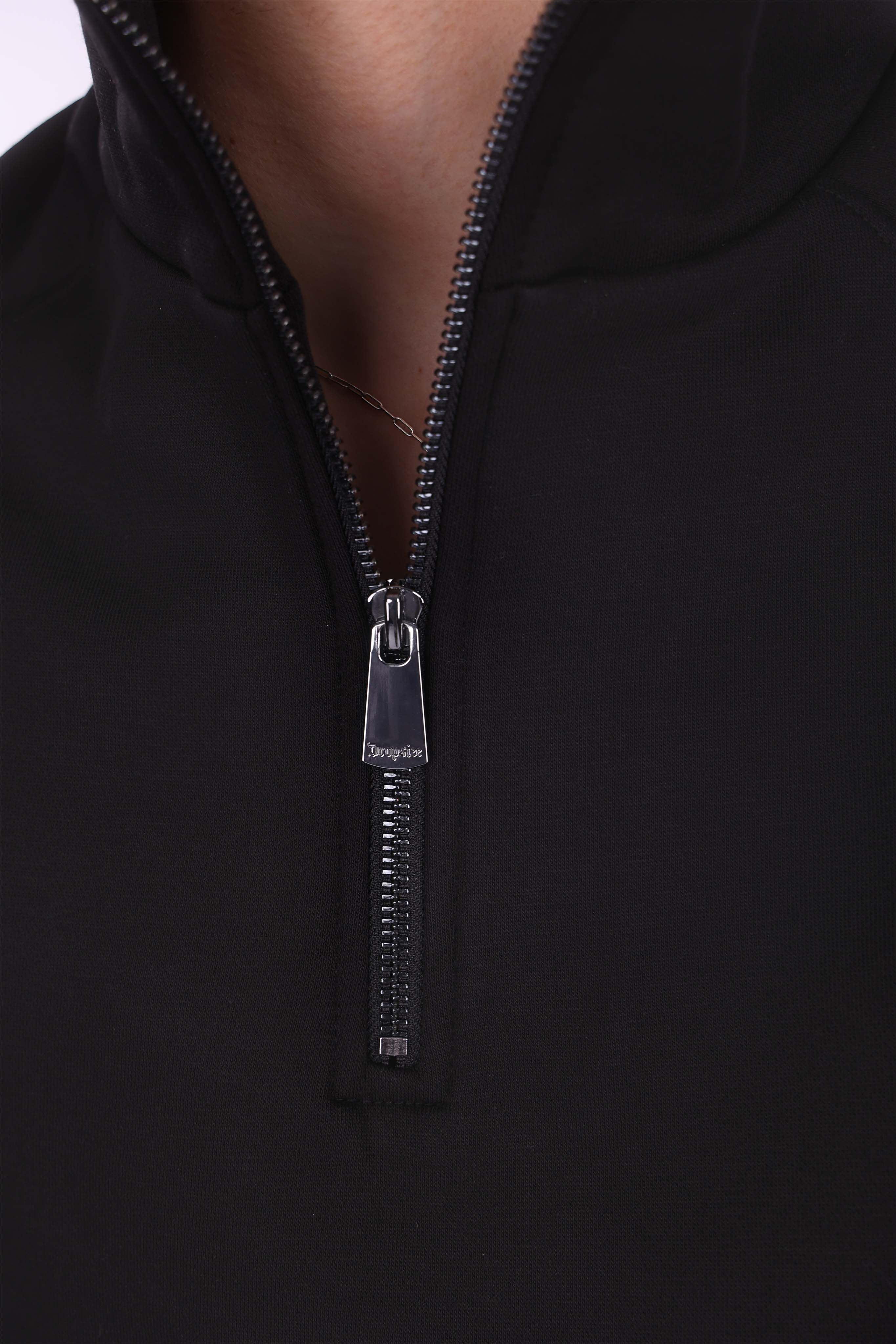 HEAVY OVERSIZED HALF ZIPPER BLACK