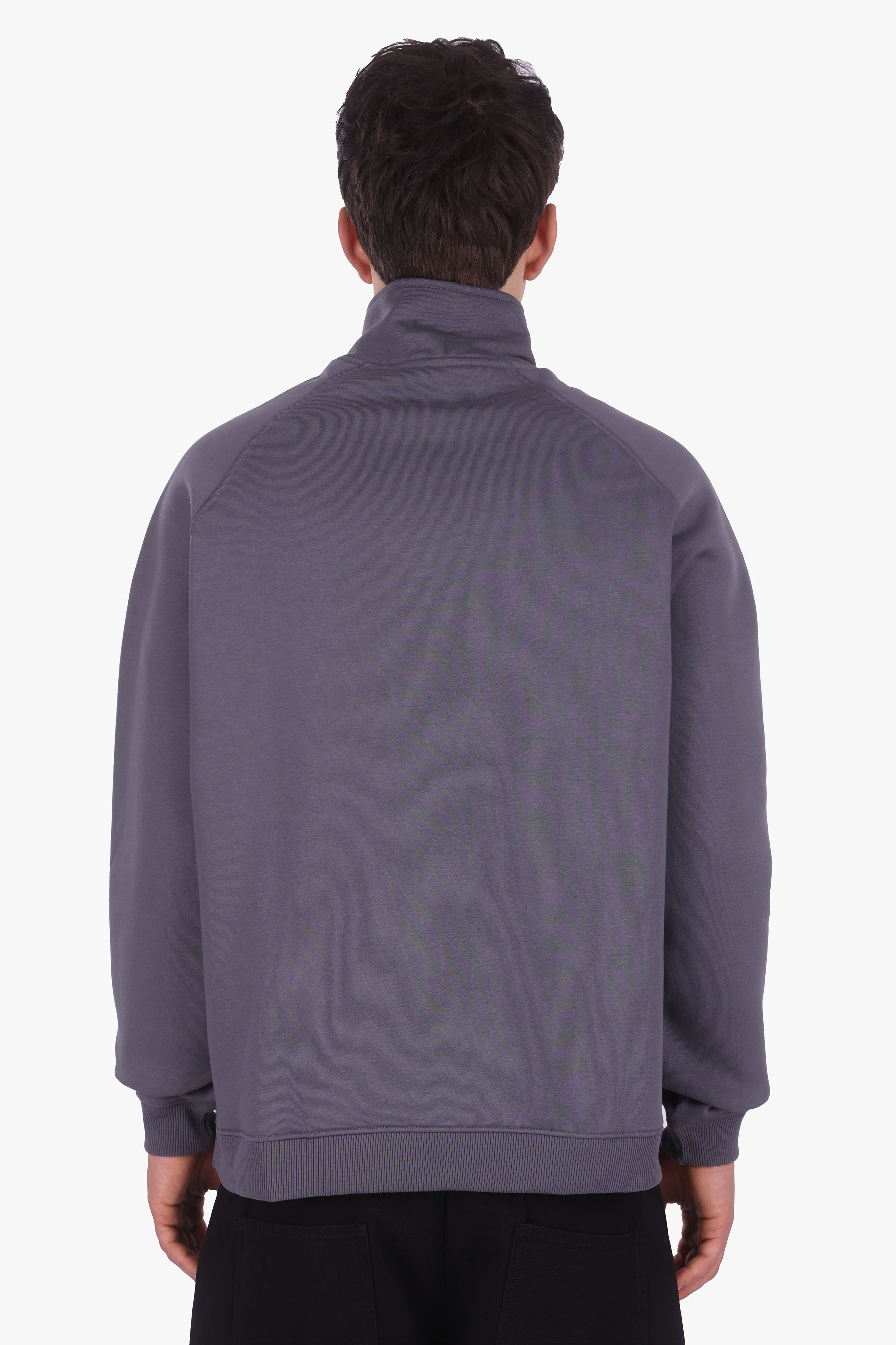 HEAVY OVERSIZED HALF ZIPPER STEEL GREY