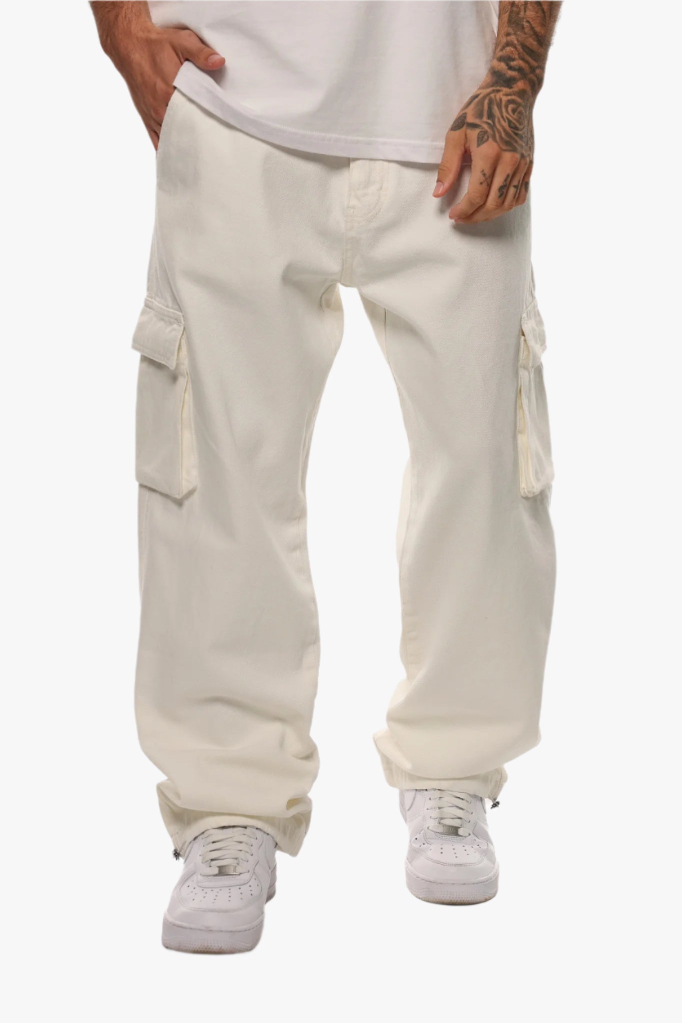 CARGO JEANS WHITE