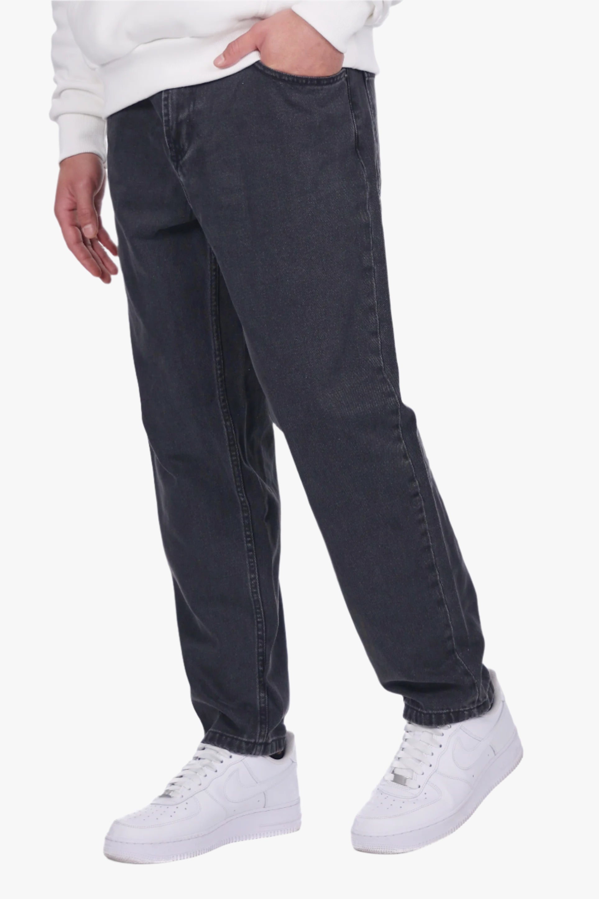 STRAIGHT REGULAR WASHED GREY JEANS