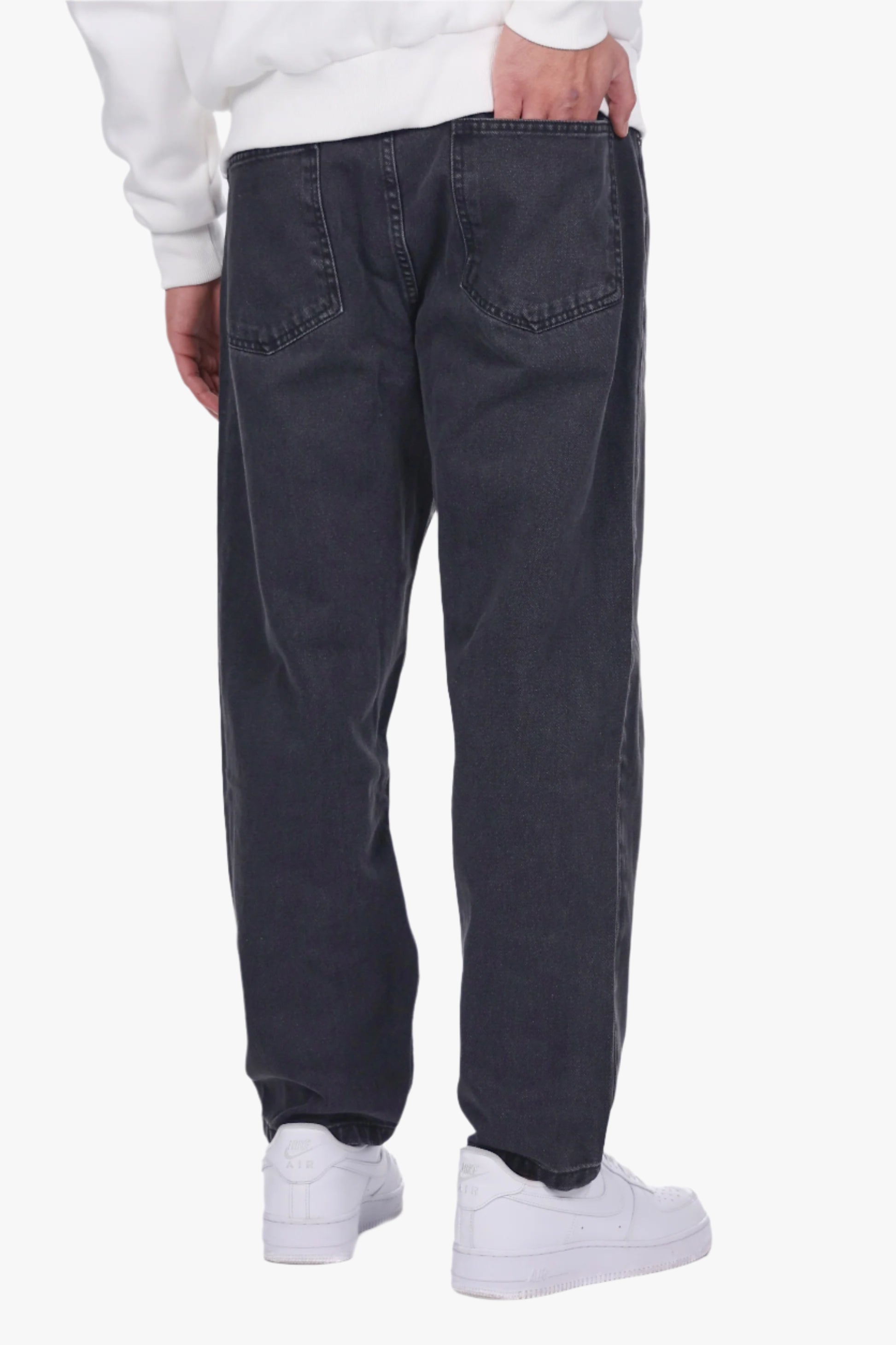 STRAIGHT REGULAR WASHED GREY JEANS